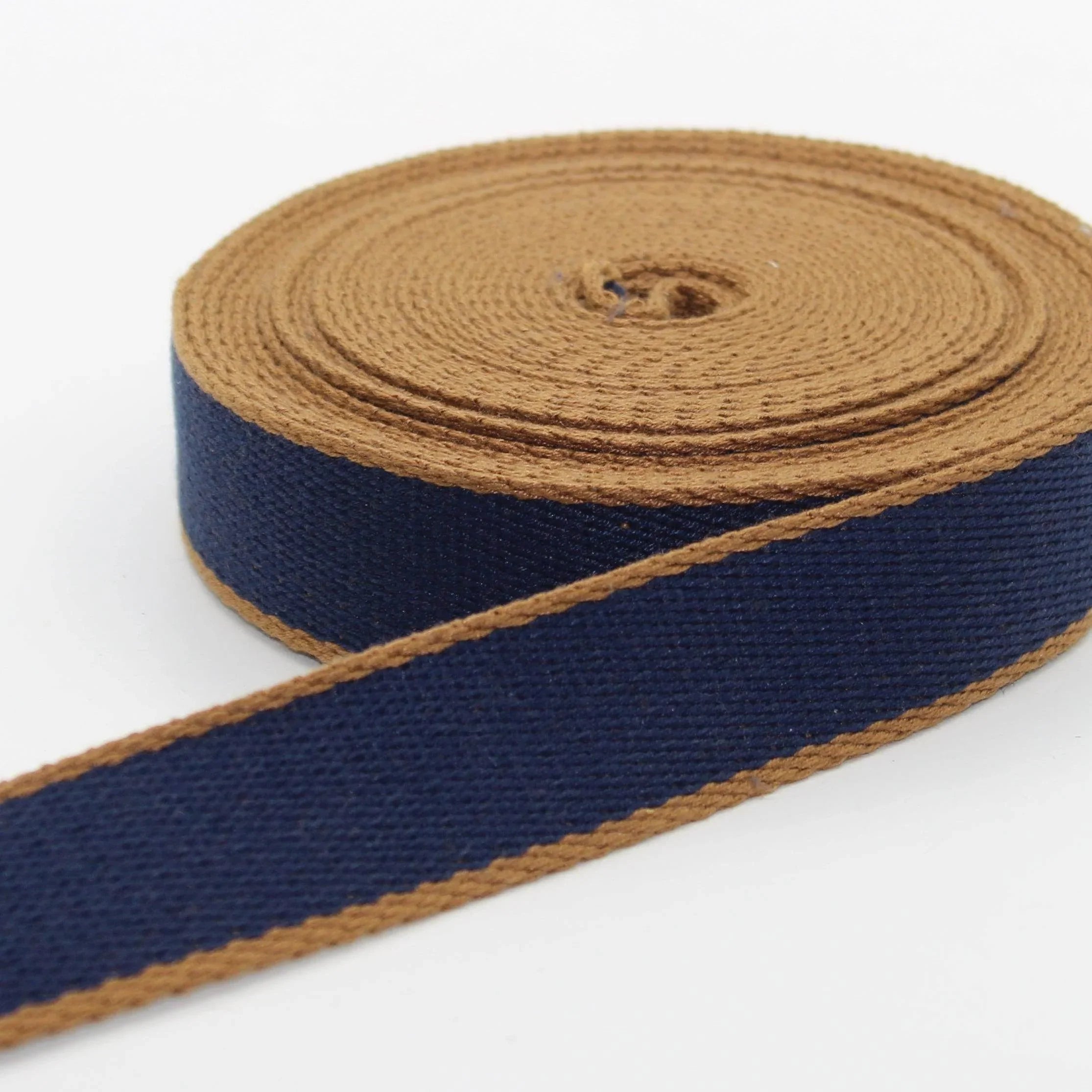 5 meters 30mm Old Style Brown Edged Webbing #RUB1994 - ACCESSOIRES LEDUC BV