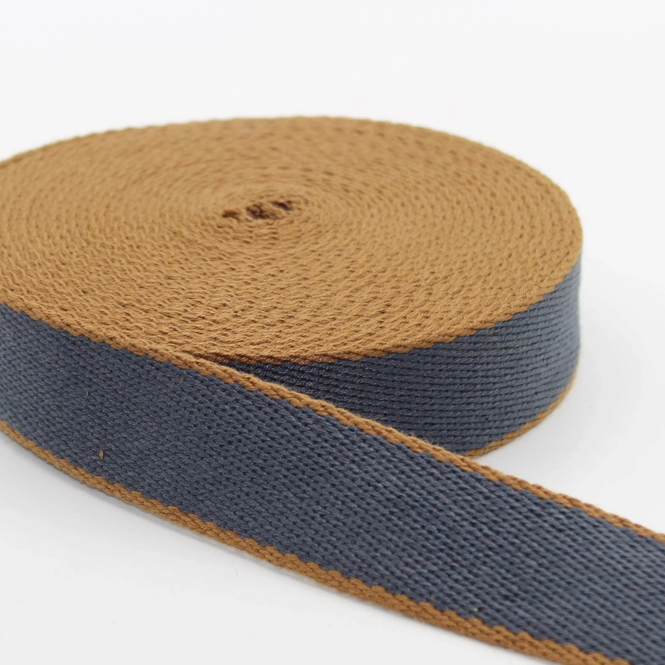 5 meters 30mm Old Style Brown Edged Webbing #RUB1994 - ACCESSOIRES LEDUC BV