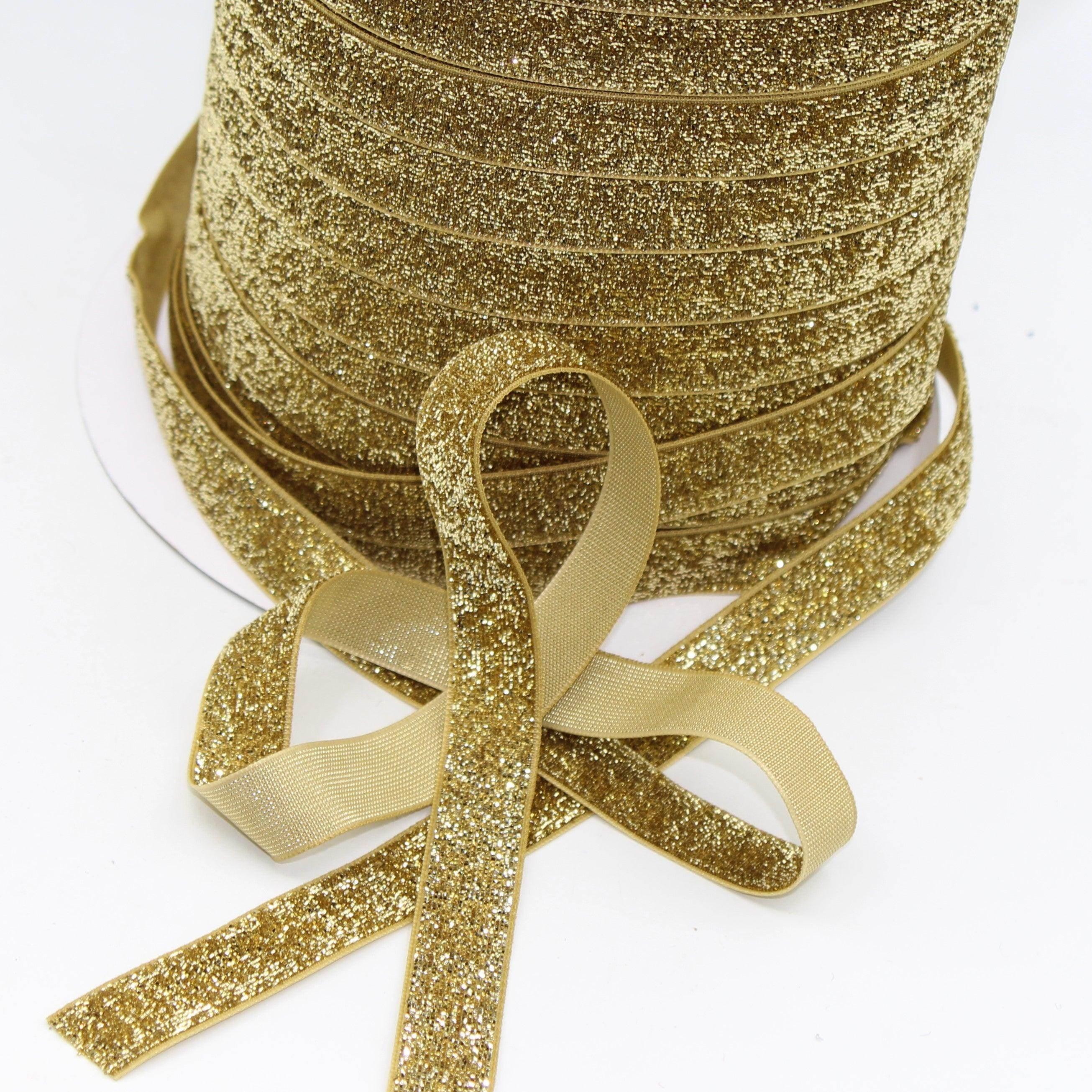 5 Meters 16mm Elastic Lurex Velvet Ribbon #VEL1504 - ACCESSOIRES LEDUC BV