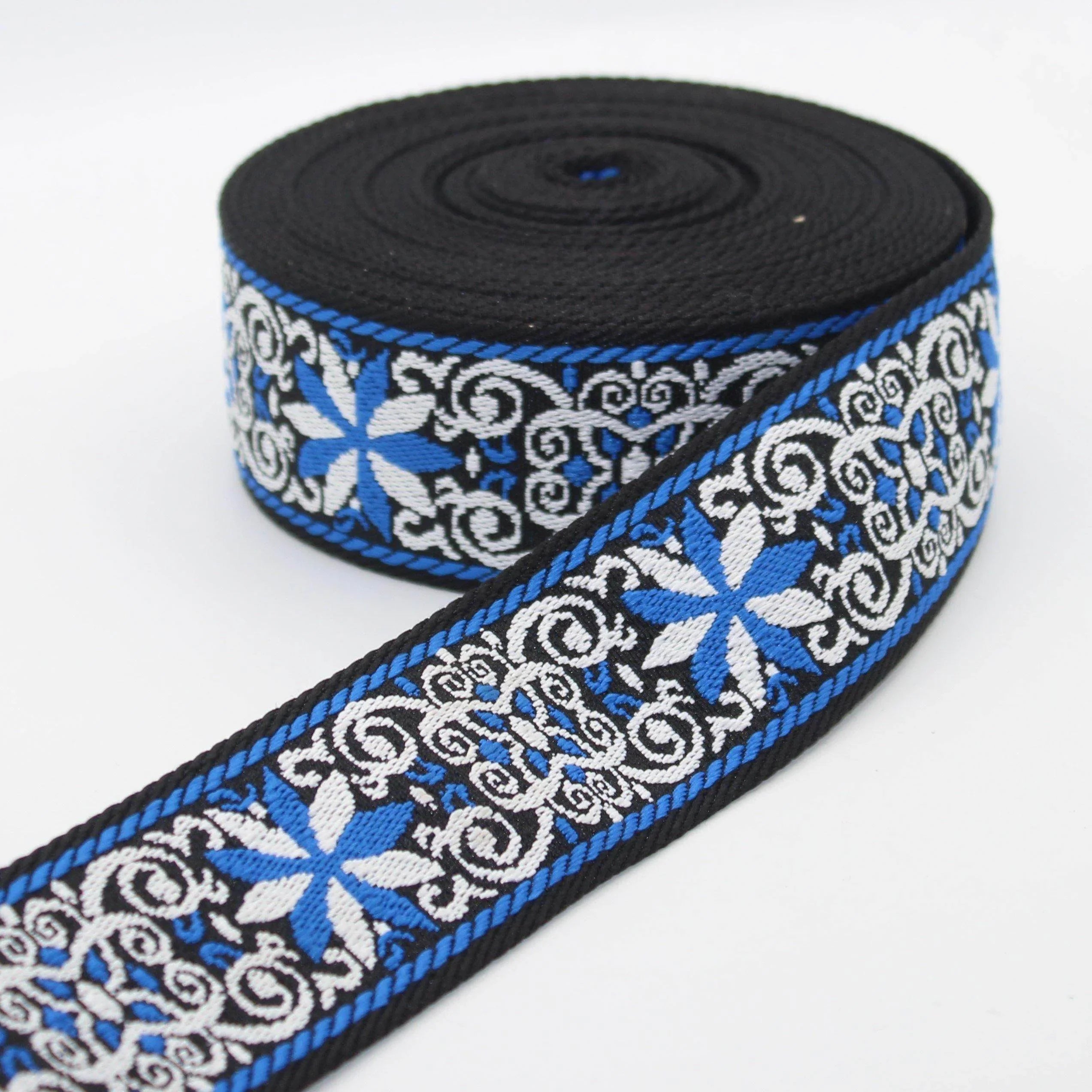 5 meters 50mm Floral Webbing #RUB1969 - ACCESSOIRES LEDUC BV