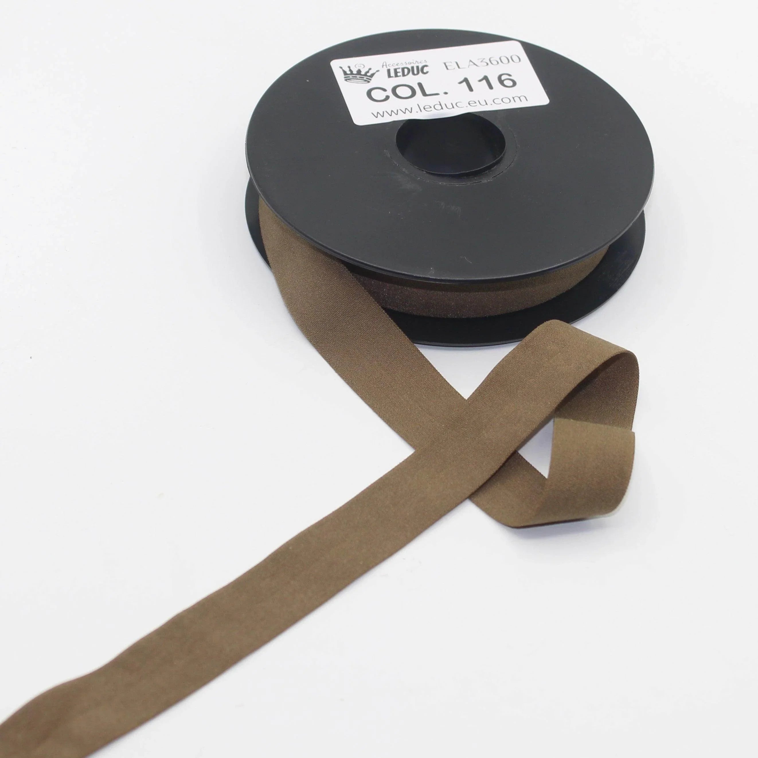 10mt Soft Elastic Bias Binding in Polyester 18mm prefolded #ELA3600 - ACCESSOIRES LEDUC BV