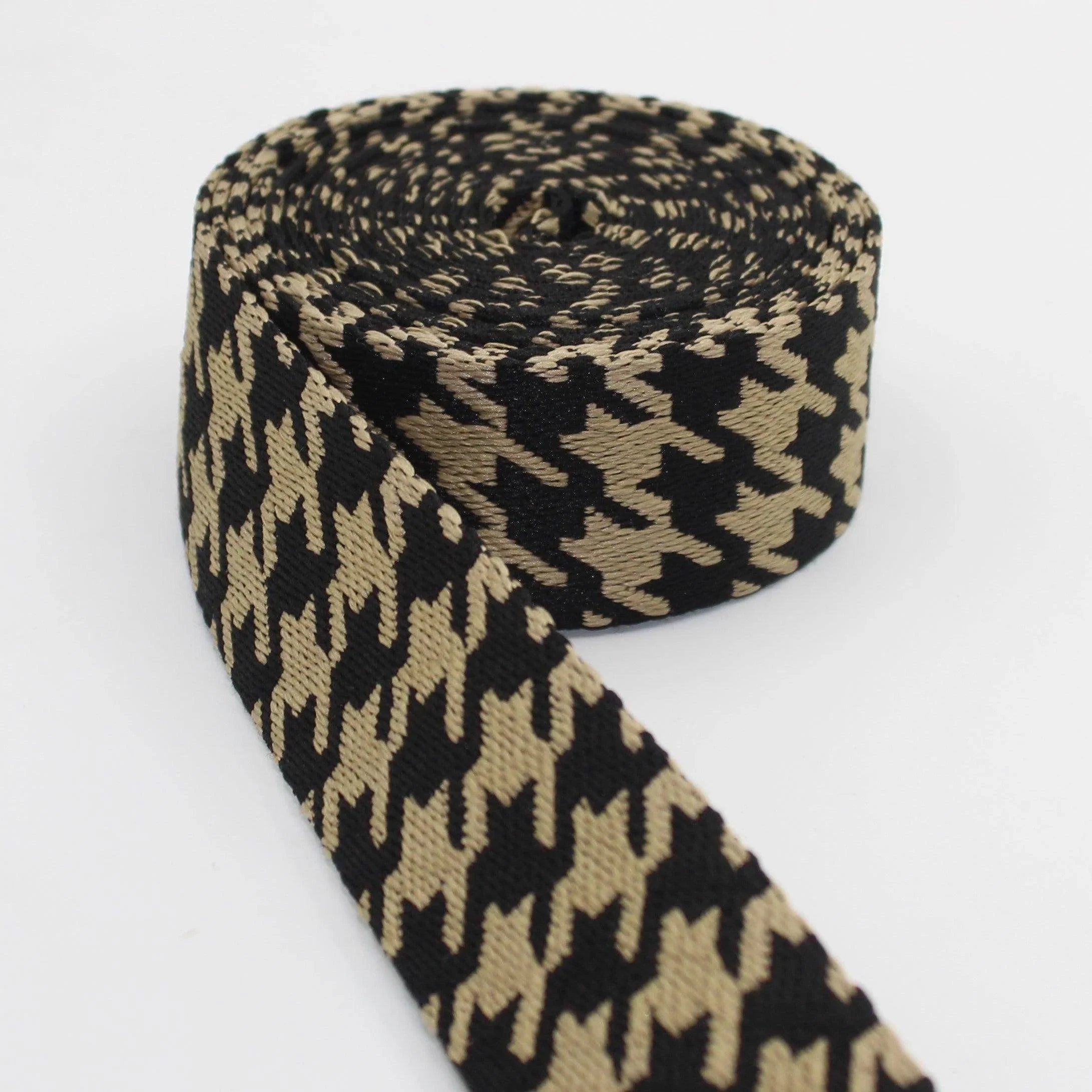 5 Meters Webbing with houndstooth Pattern 38mm #RUB3509 - ACCESSOIRES LEDUC BV