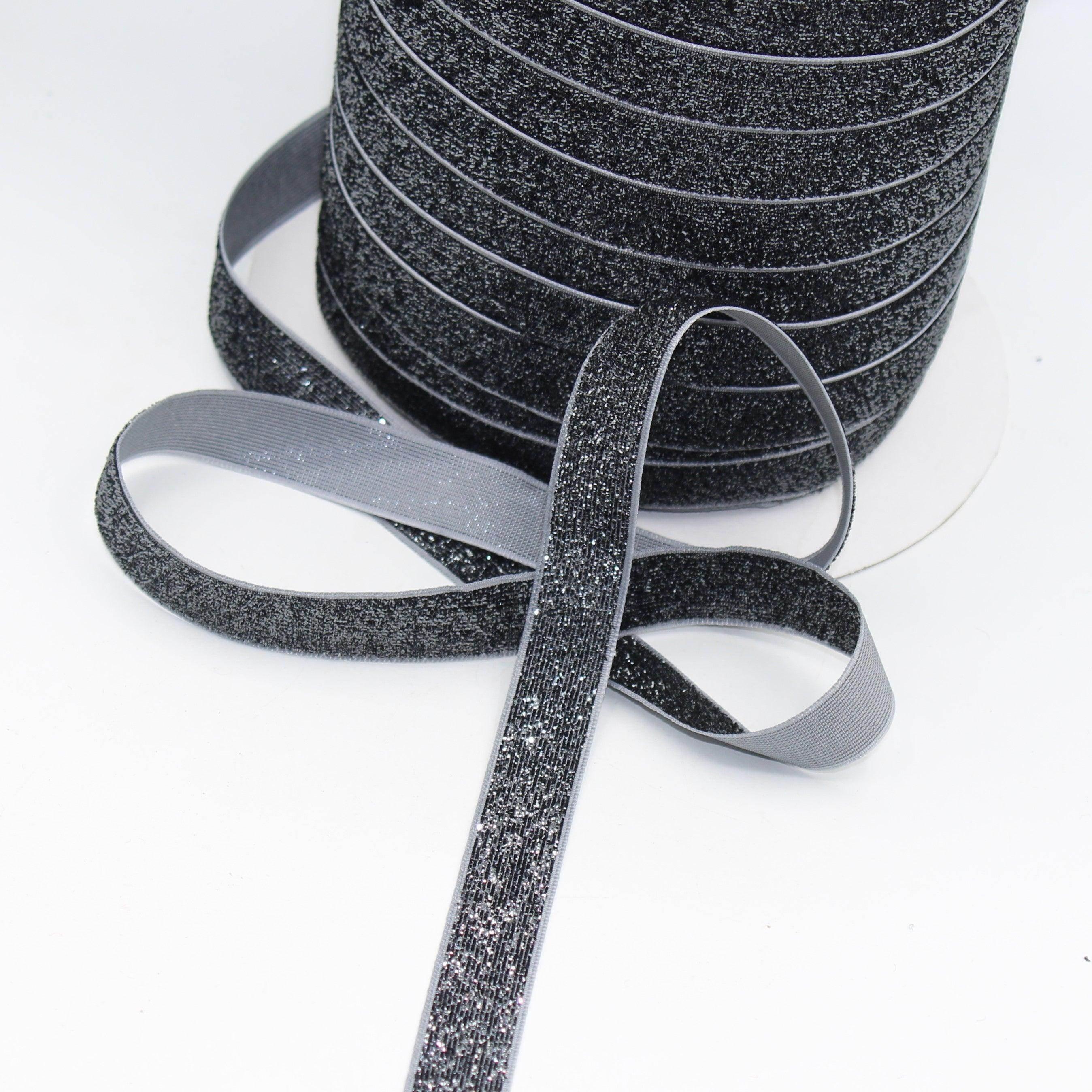 5 Meters 16mm Elastic Lurex Velvet Ribbon #VEL1504 - ACCESSOIRES LEDUC BV