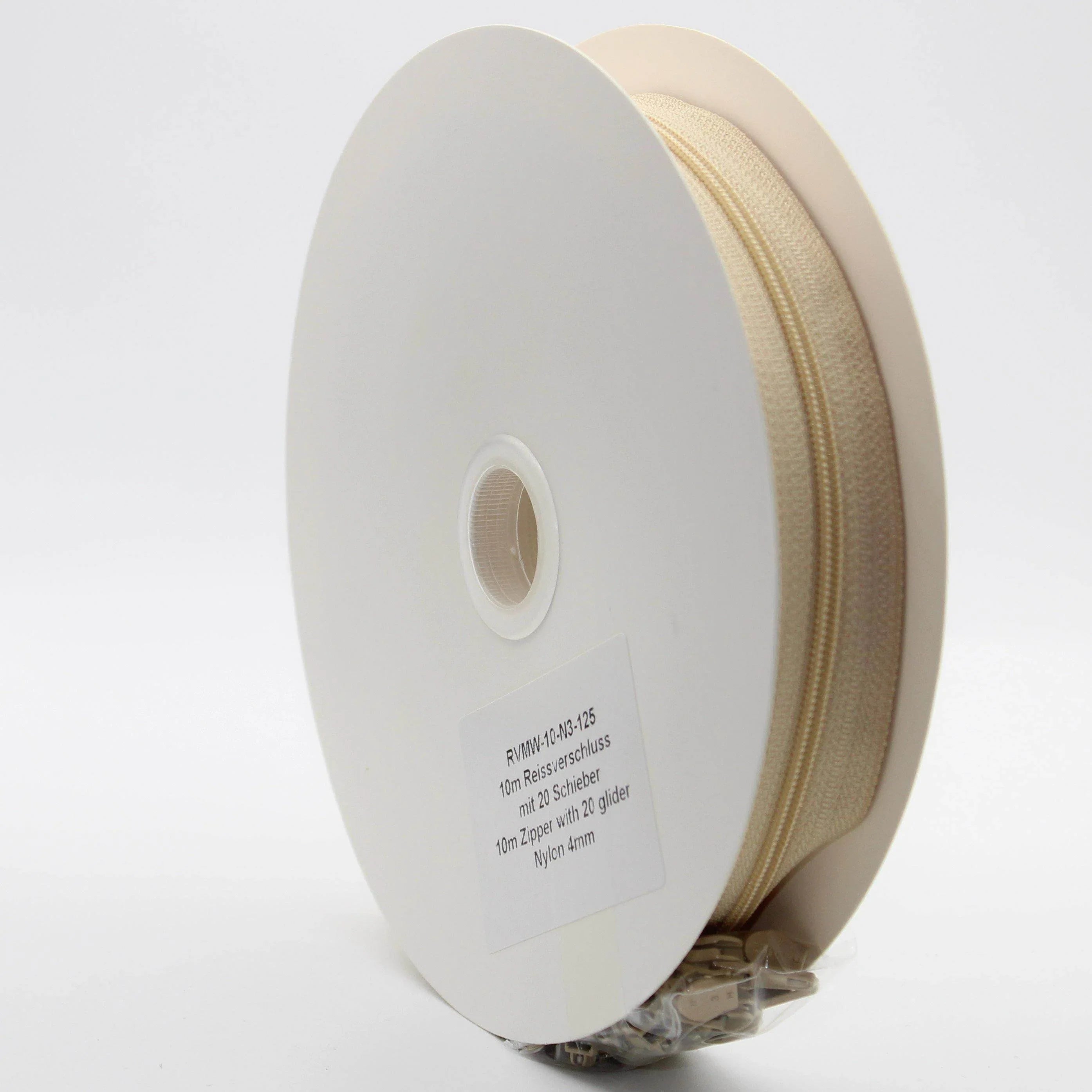 10 METERS Zipper with 20 Gliders - Nylon 4mm - ACCESSOIRES LEDUC BV