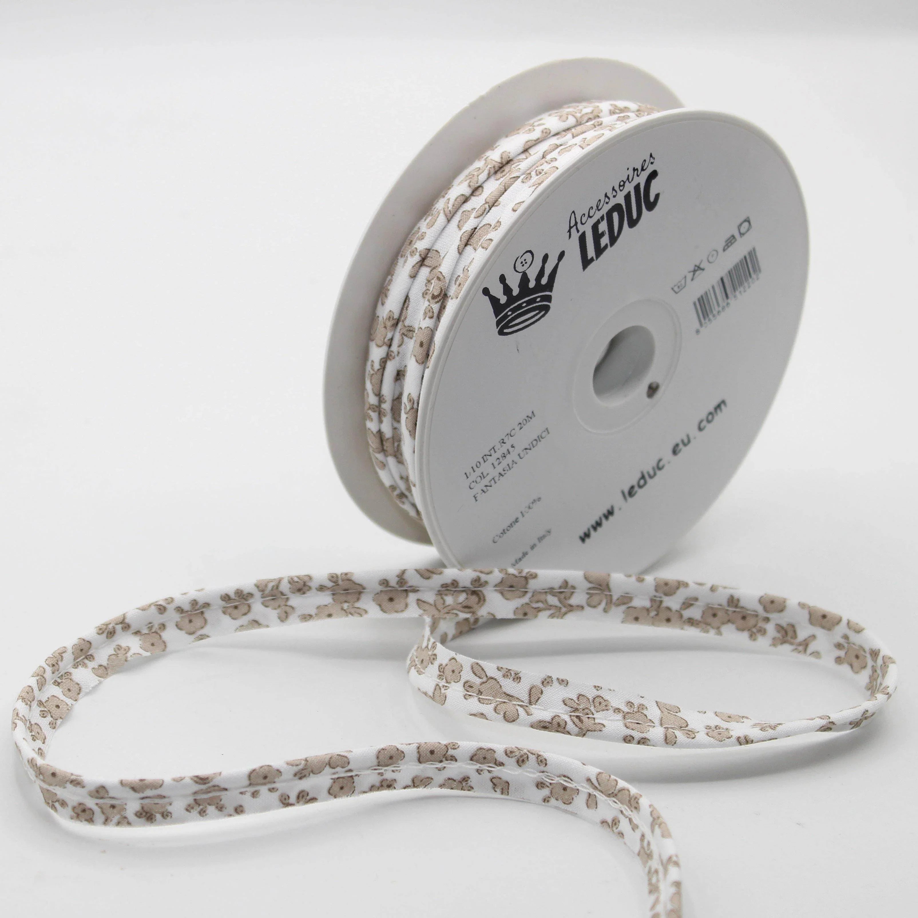 20 meters Floral Cotton Piping (10mm : 2mm+8mm) #SBI517 - ACCESSOIRES LEDUC BV