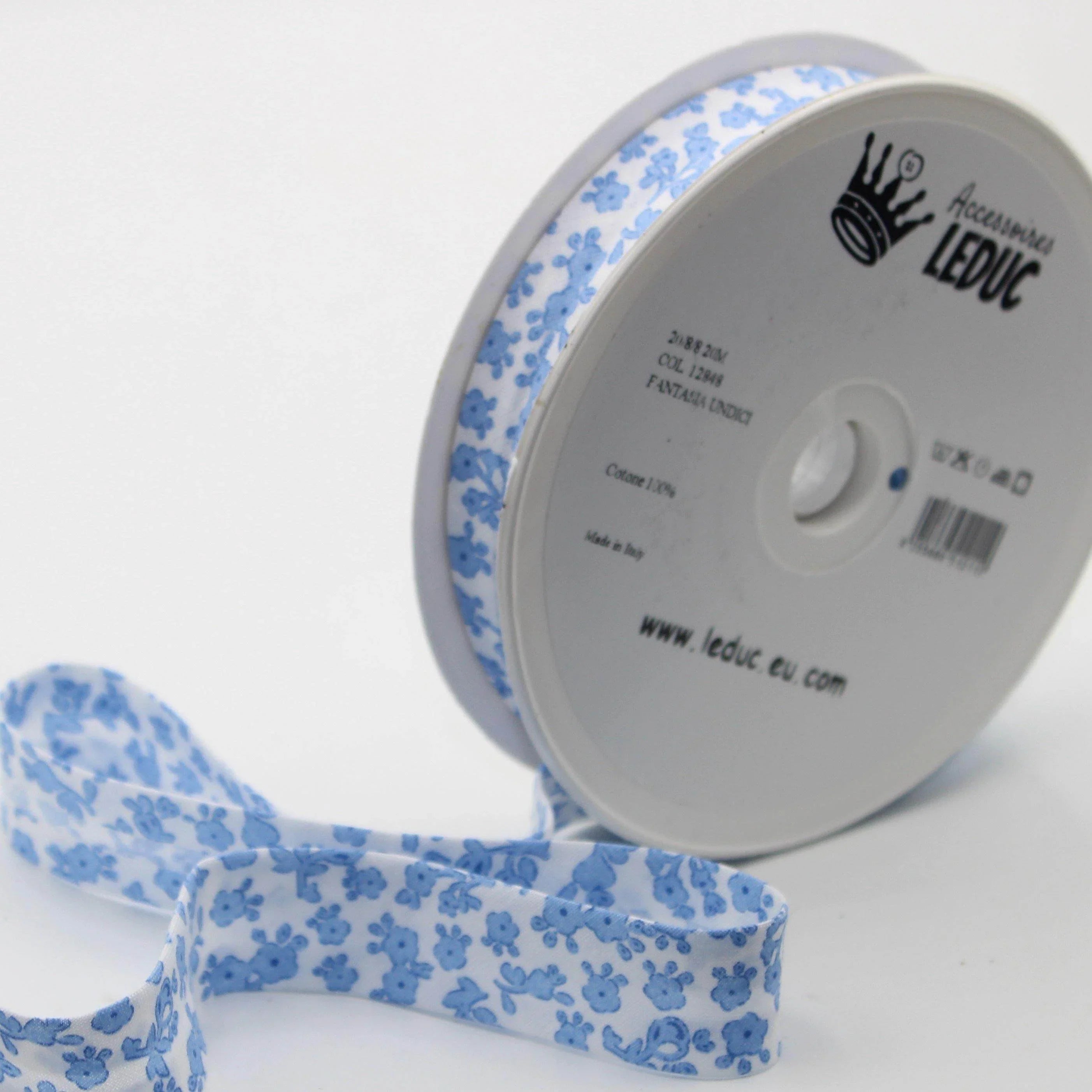 20 meters Floral Cotton Bias Binding (20mm : 20/8/8 prefolded) - ACCESSOIRES LEDUC BV
