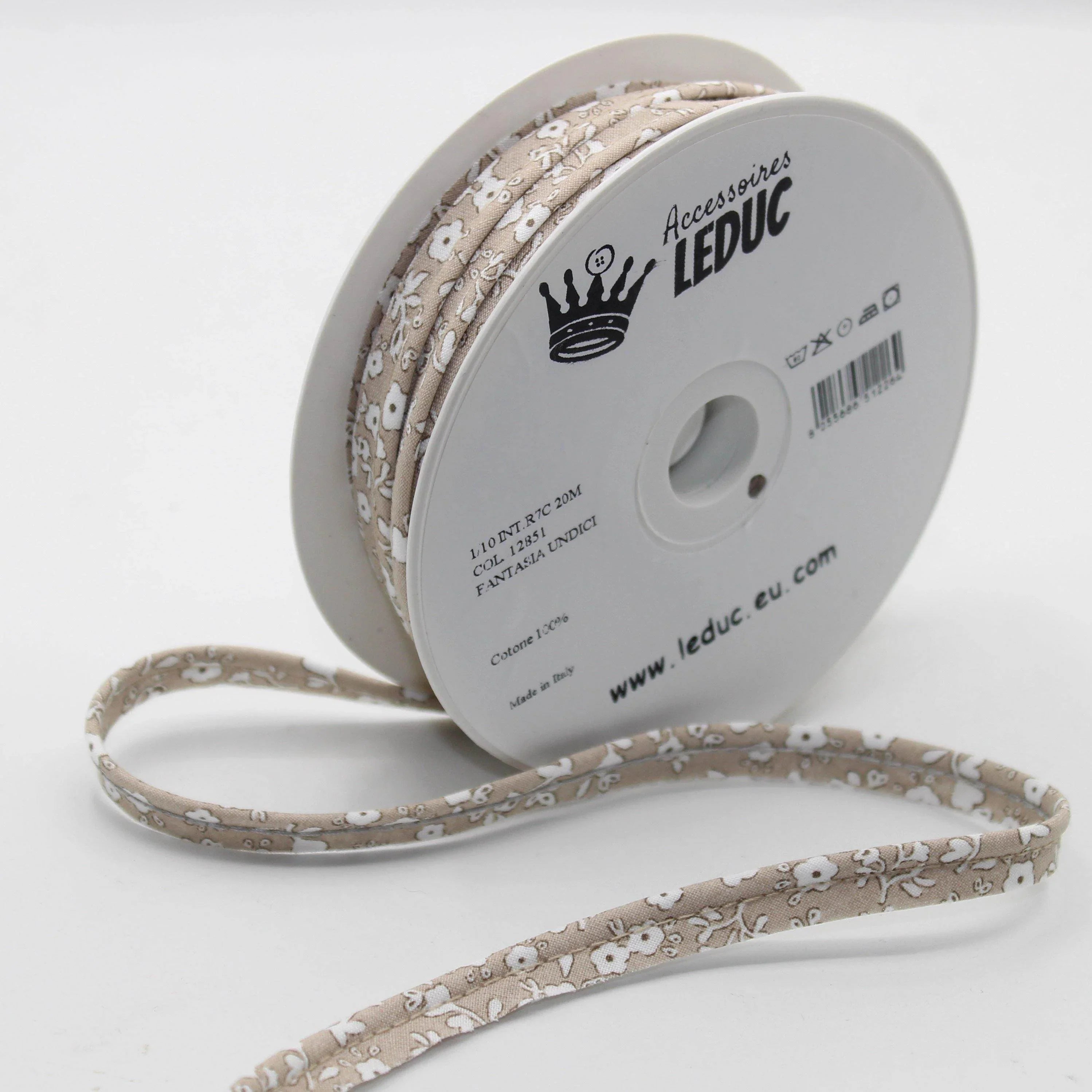 20 meters Floral Cotton Piping (10mm : 2mm+8mm) #SBI517 - ACCESSOIRES LEDUC BV