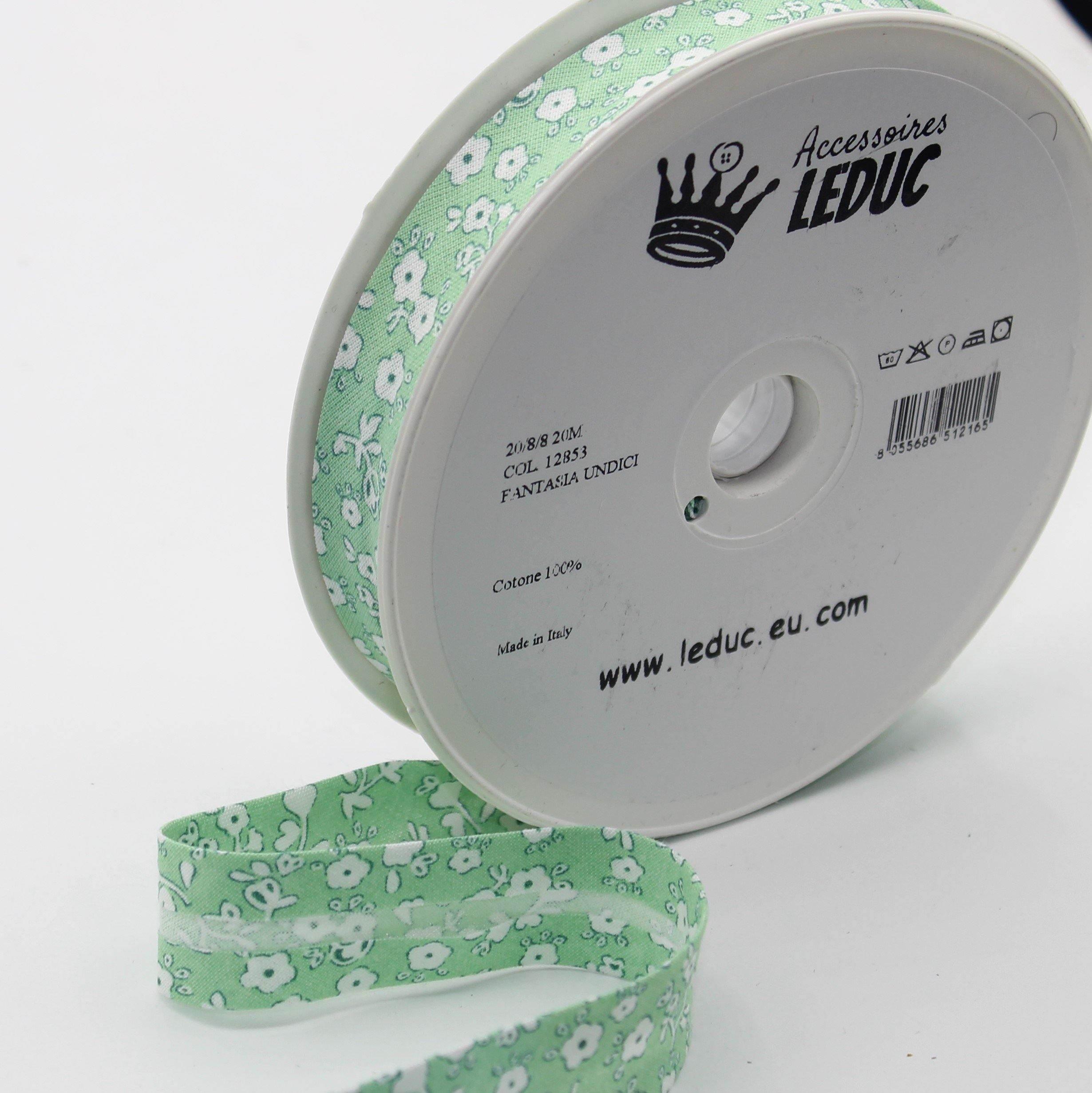 20 meters Floral Cotton Bias Binding (20mm : 20/8/8 prefolded) - ACCESSOIRES LEDUC BV