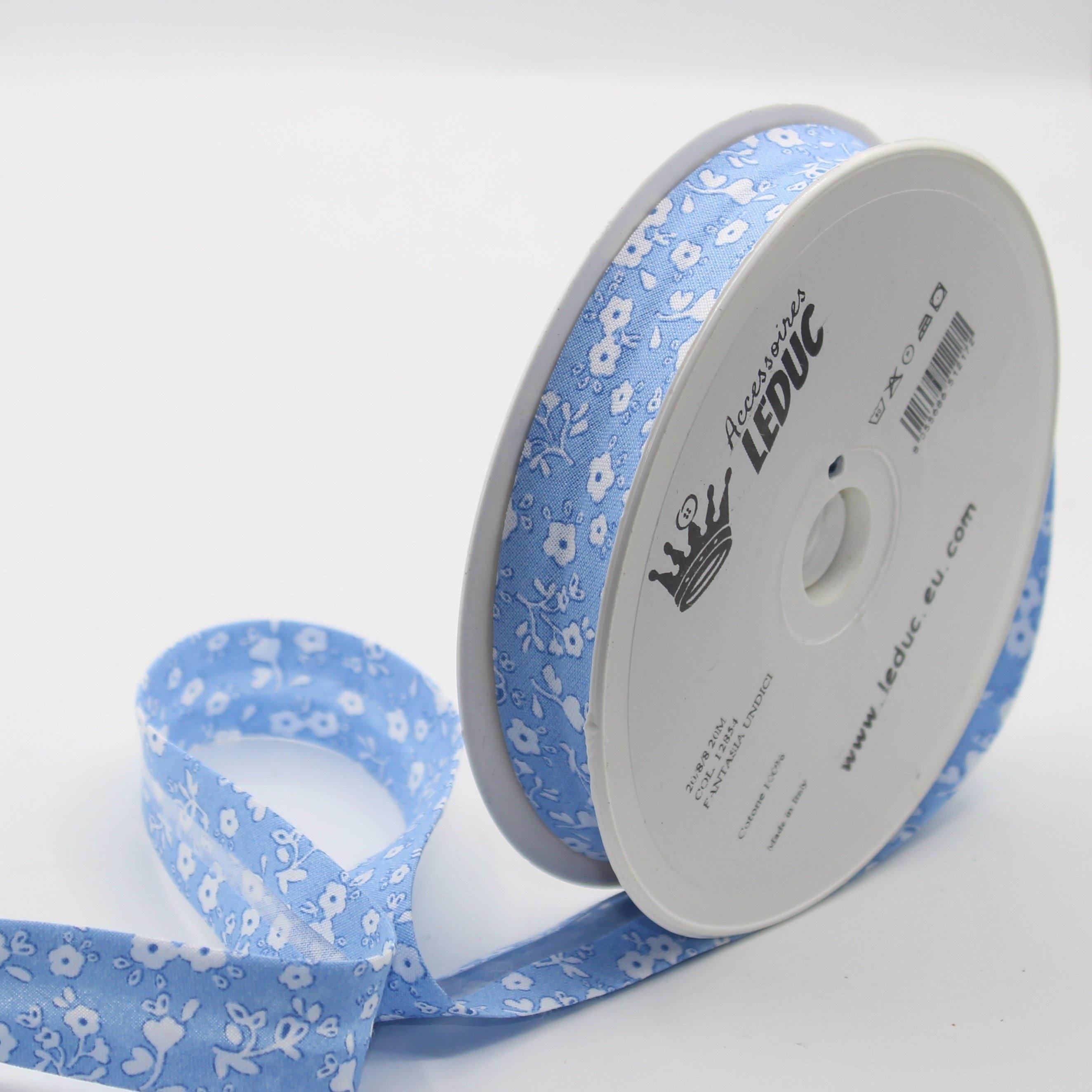 20 meters Floral Cotton Bias Binding (20mm : 20/8/8 prefolded) - ACCESSOIRES LEDUC BV