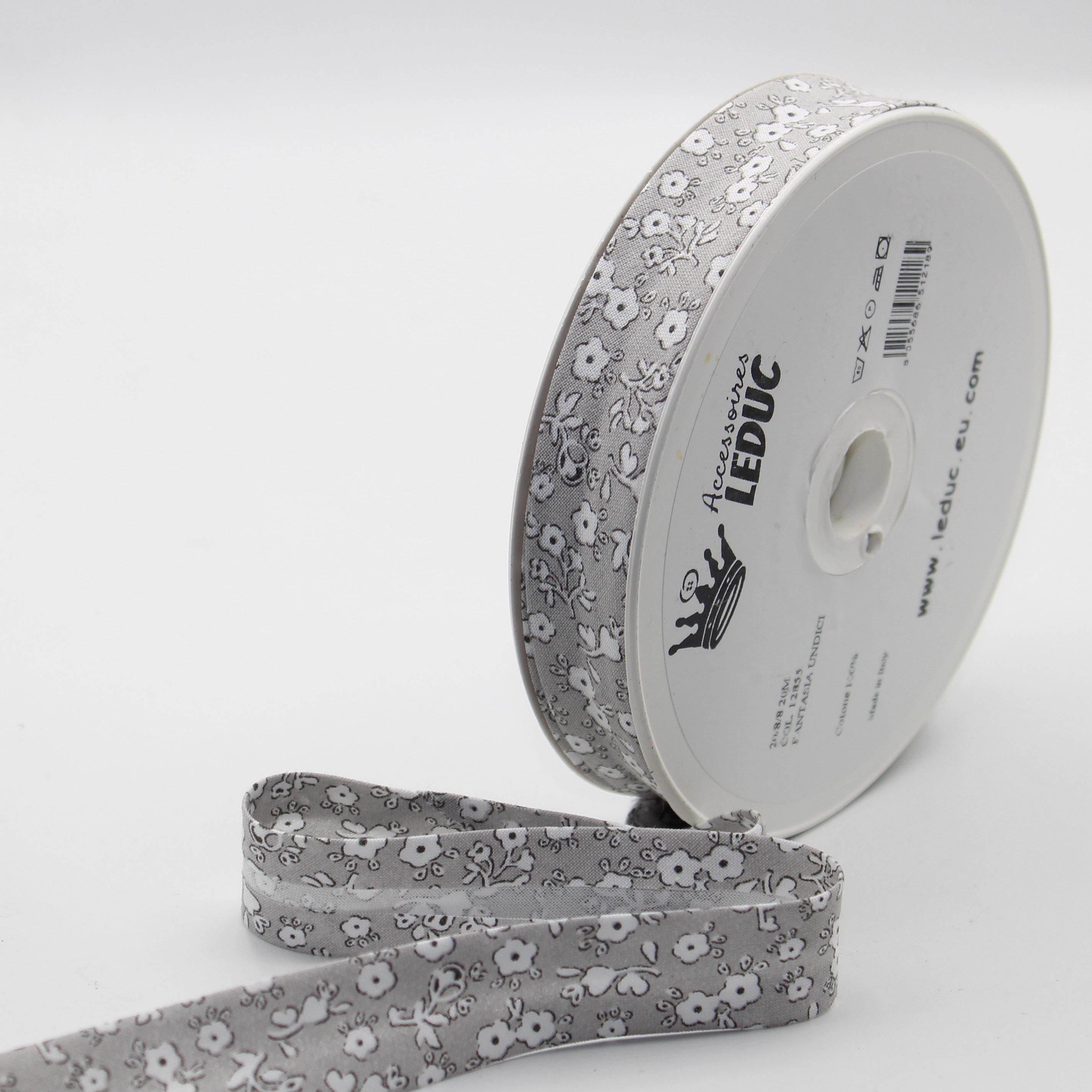 20 meters Floral Cotton Bias Binding (20mm : 20/8/8 prefolded) - ACCESSOIRES LEDUC BV