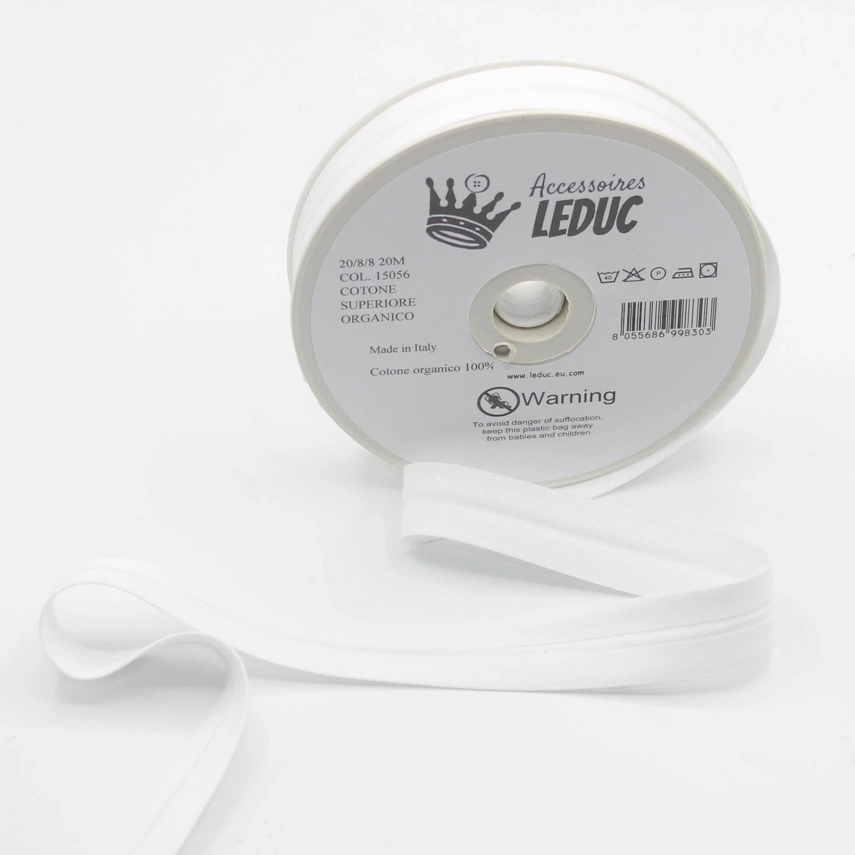 20mt 100% Organic Cotton Bias Binding 20mm (+8+8) - Bio - ACCESSOIRES LEDUC BV