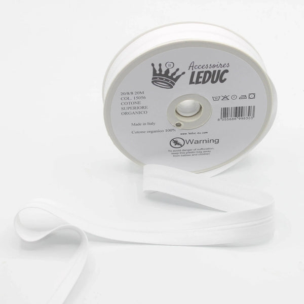 20mt 100% Organic Cotton Bias Binding 20mm (+8+8) - Bio - ACCESSOIRES LEDUC BV