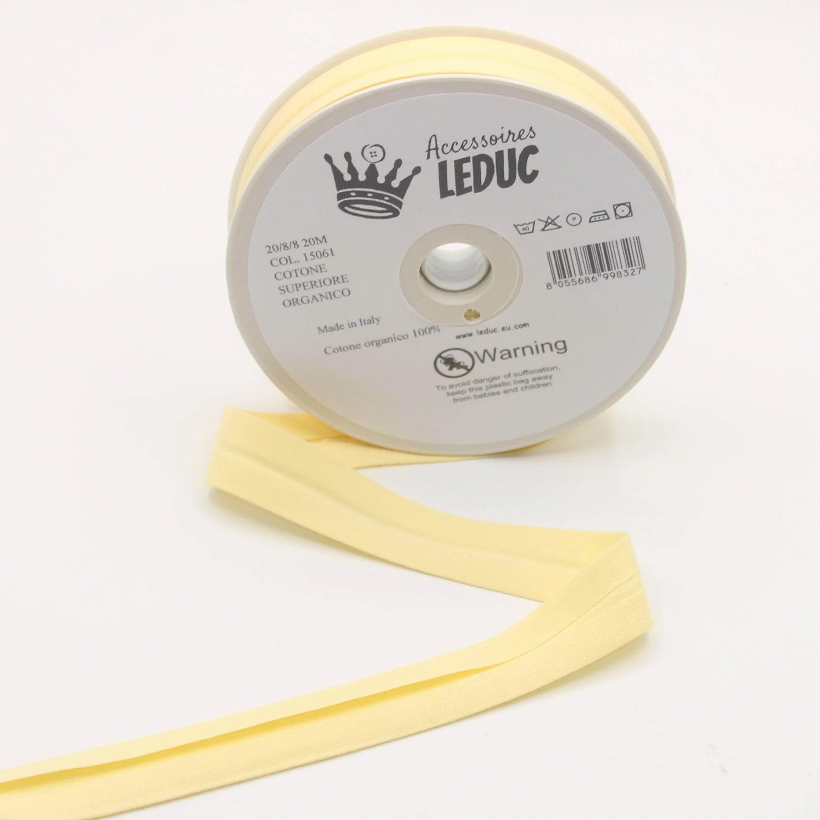 20mt 100% Organic Cotton Bias Binding 20mm (+8+8) - Bio - ACCESSOIRES LEDUC BV