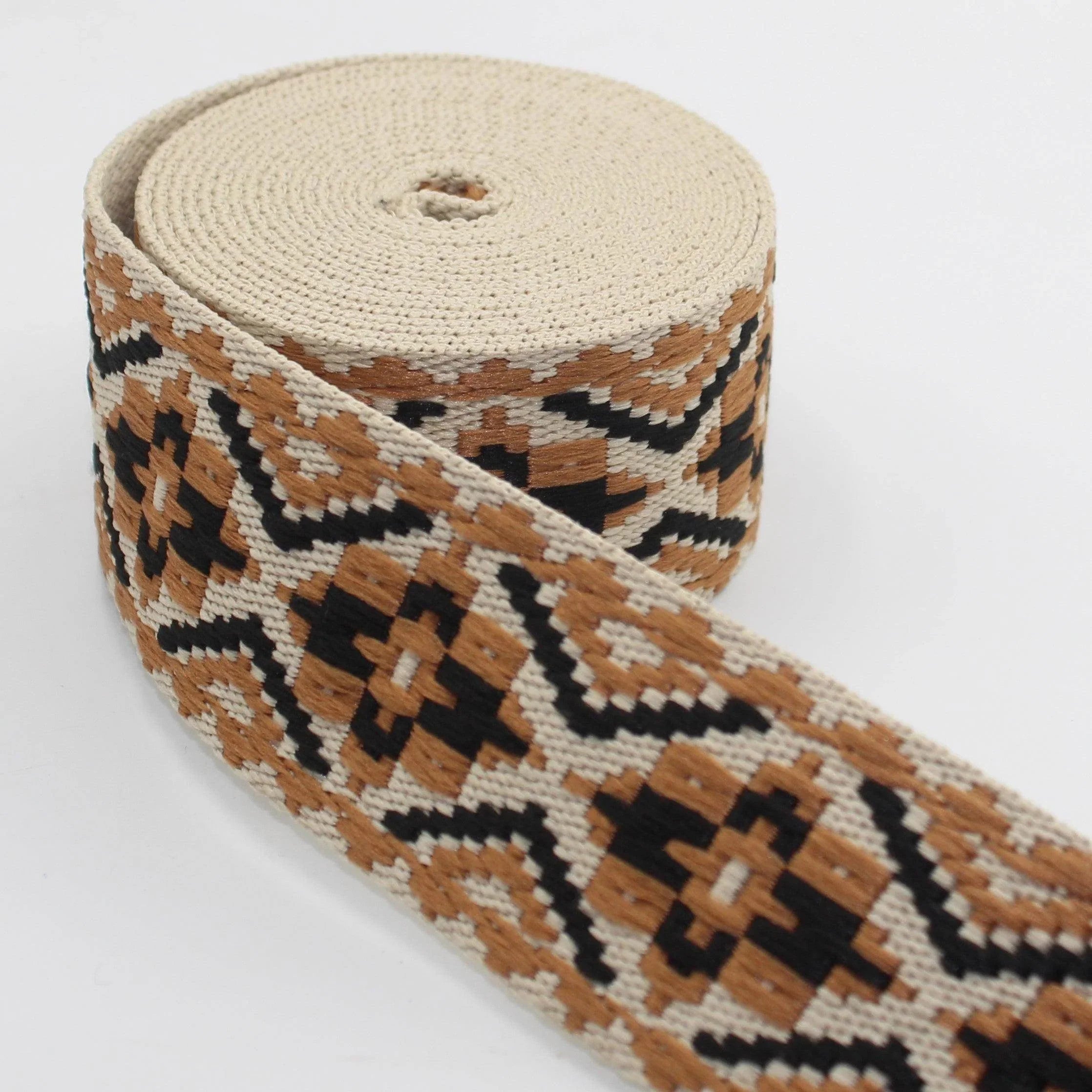 5 meters Webbing with Maya Geometric Pattern 50mm #RUB3512 - ACCESSOIRES LEDUC BV