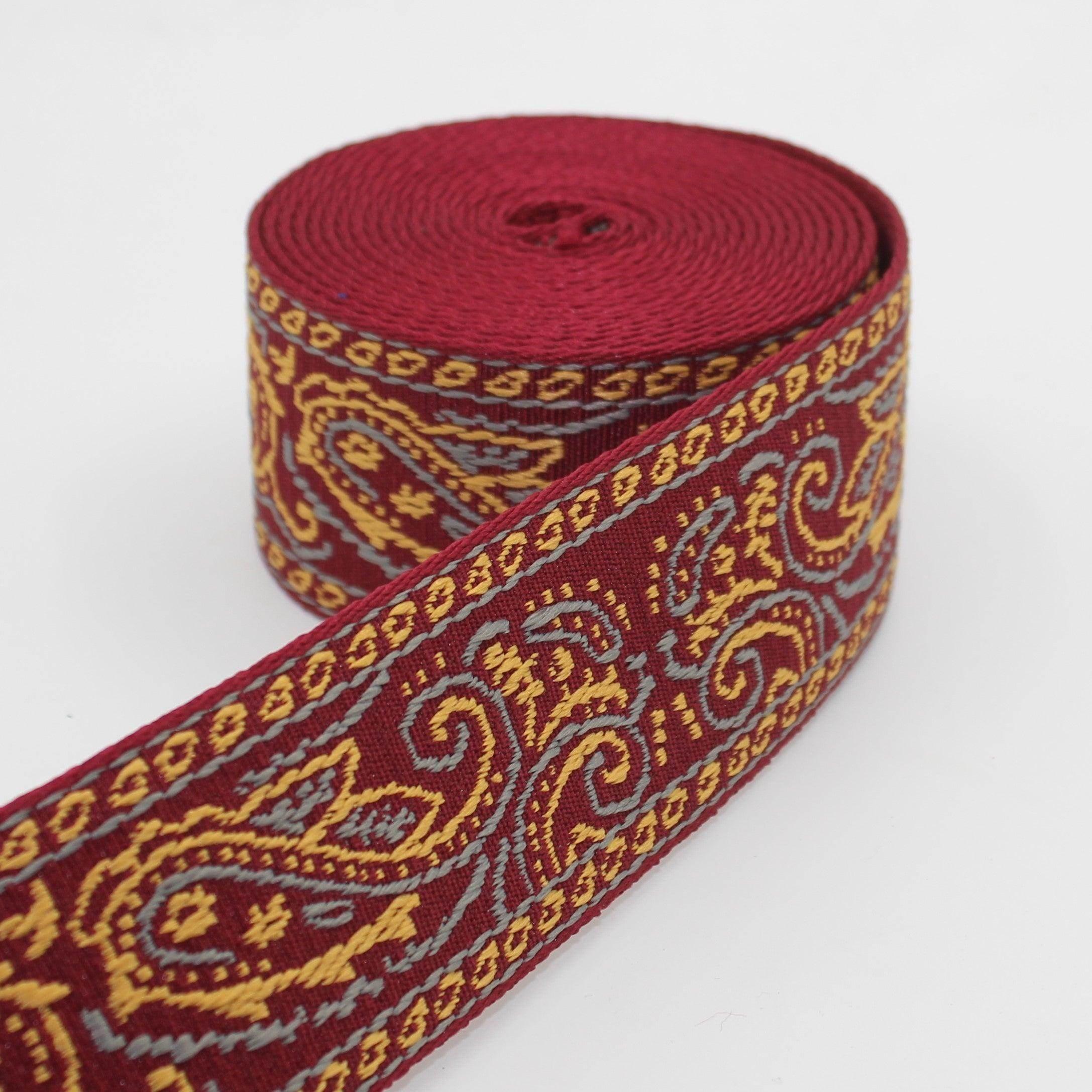 5 Meters Webbing with Paisleys 50mm #RUB3508 - ACCESSOIRES LEDUC BV