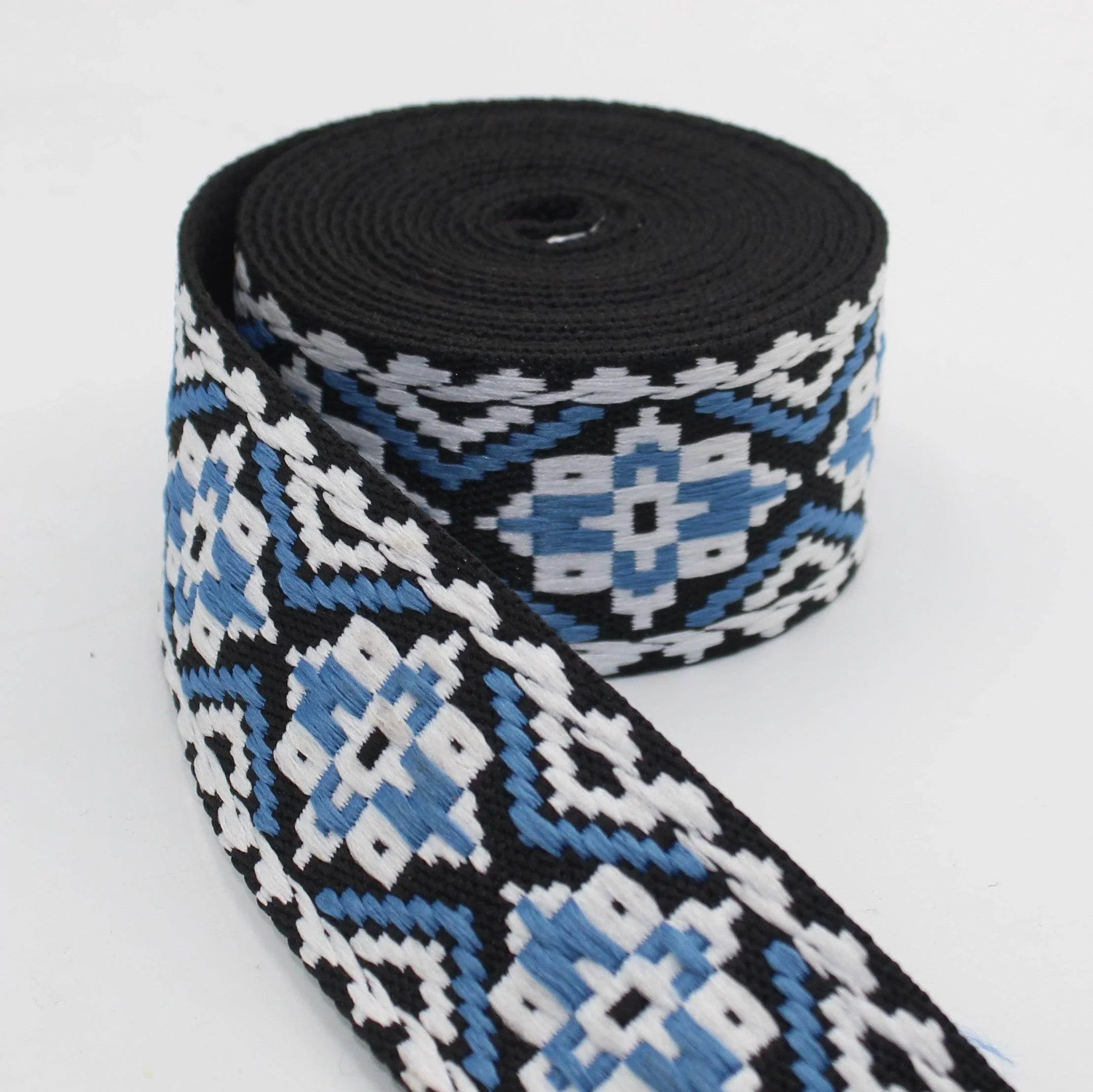5 meters Webbing with Maya Geometric Pattern 50mm #RUB3512 - ACCESSOIRES LEDUC BV