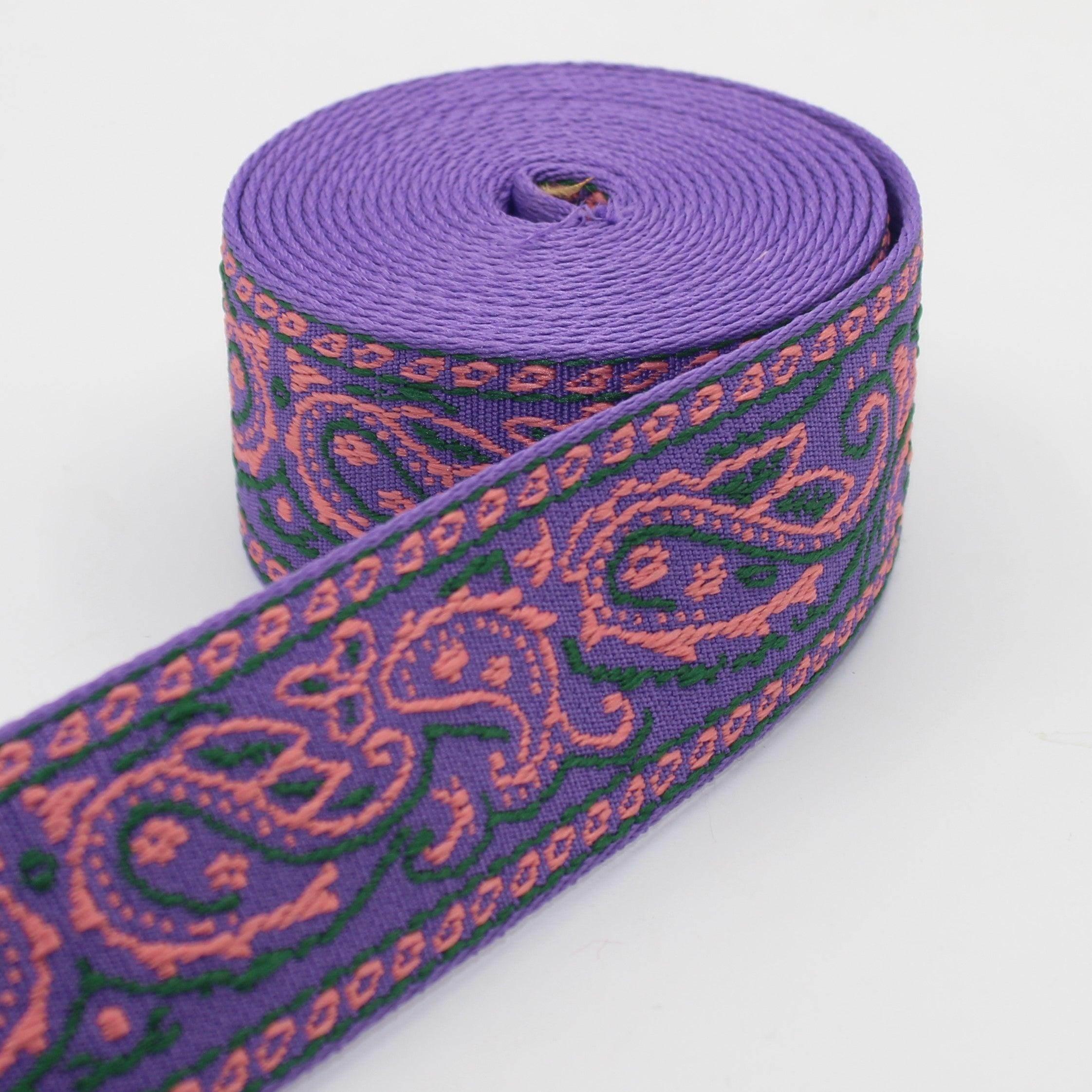 5 Meters Webbing with Paisleys 50mm #RUB3508 - ACCESSOIRES LEDUC BV