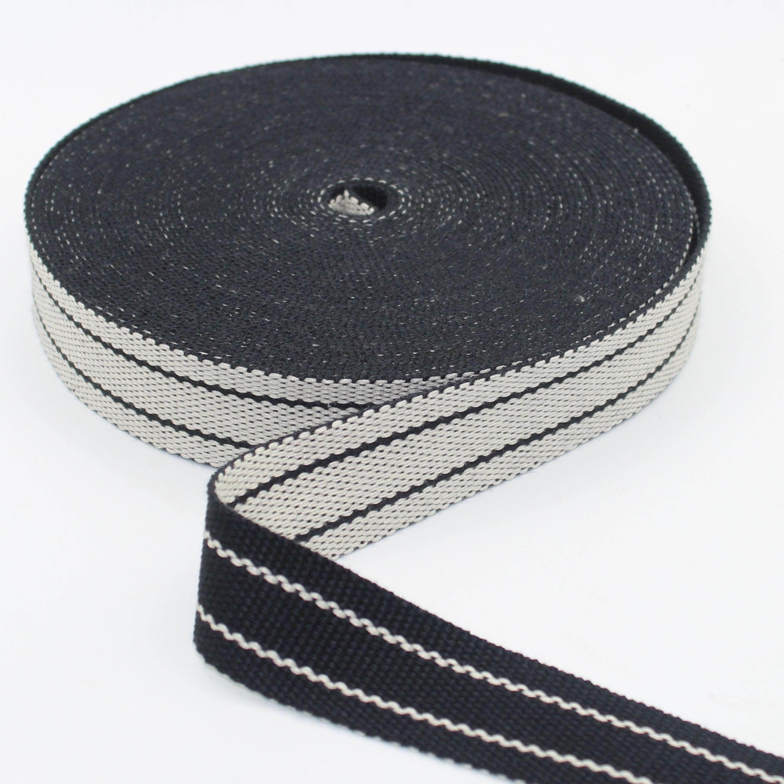 5 Meters of Fancy Striped Webbing 30mm #RUB3525 - ACCESSOIRES LEDUC BV