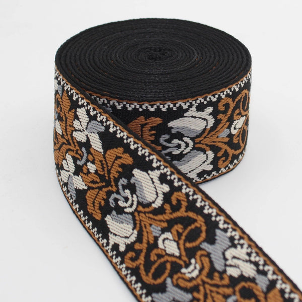 5 Meters Floral Webbing 50mm #RUB3511 - ACCESSOIRES LEDUC BV