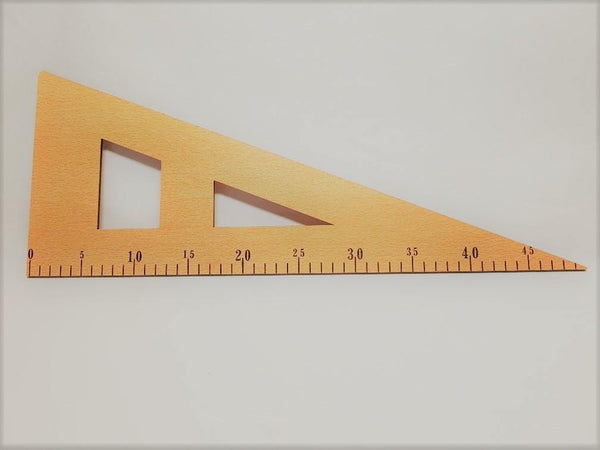 Regla triangular de madera con marcación cm - ACCESSOIRES LEDUC