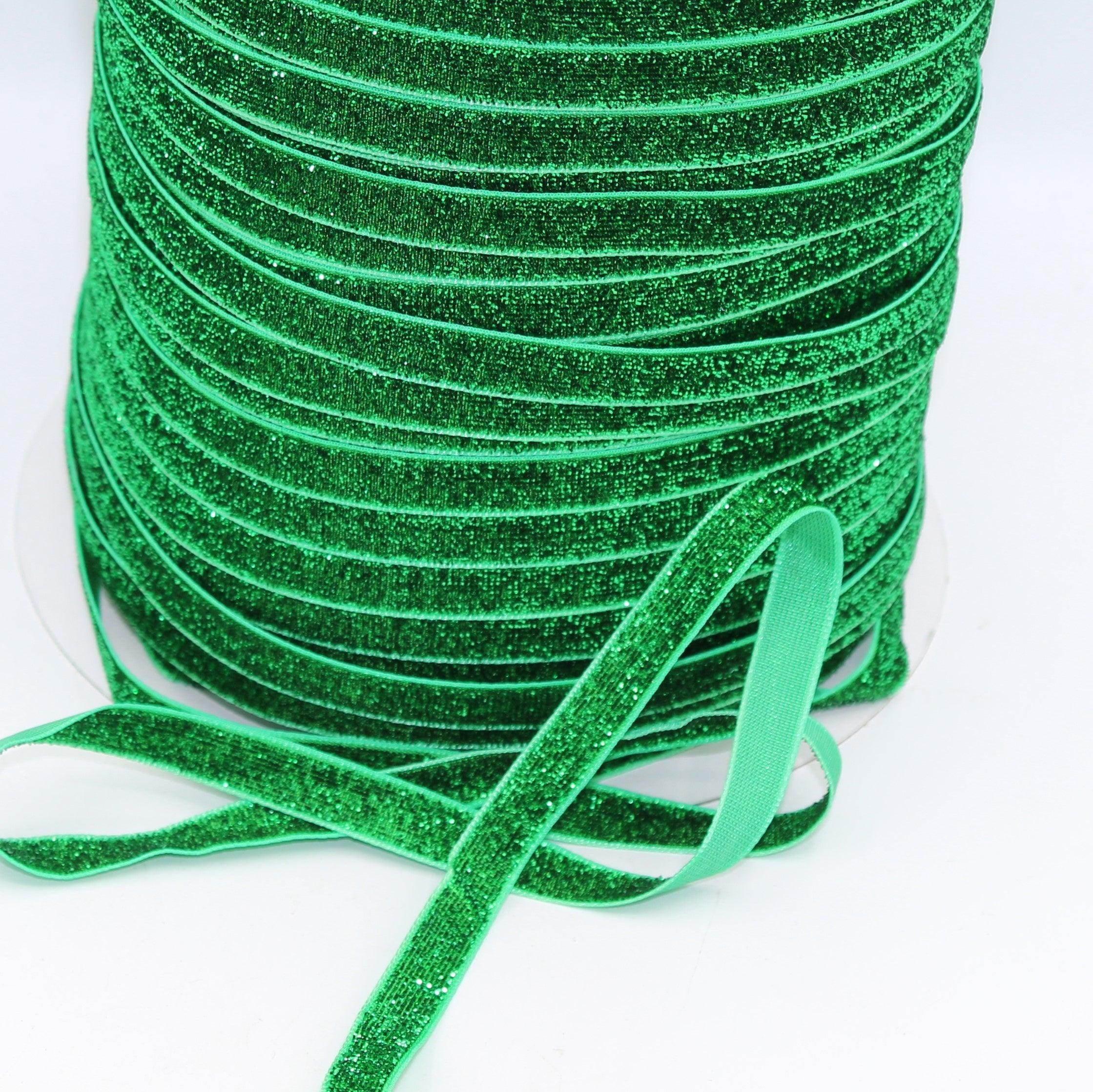 5 Meters 10 / 15 / 25mm Glitter Lurex Velvet Ribbons #VEL1502 - ACCESSOIRES LEDUC BV