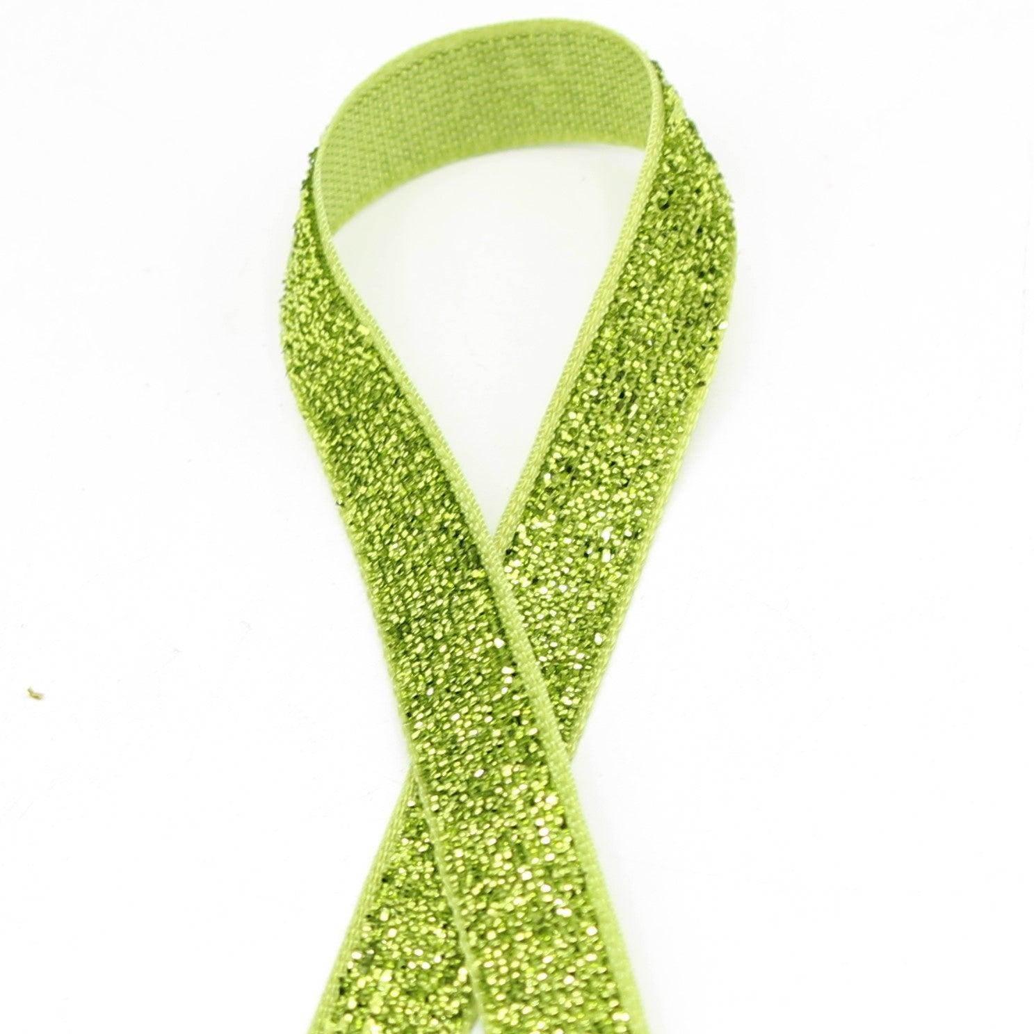 5 Meters 10 / 15 / 25mm Glitter Lurex Velvet Ribbons #VEL1502 - ACCESSOIRES LEDUC BV