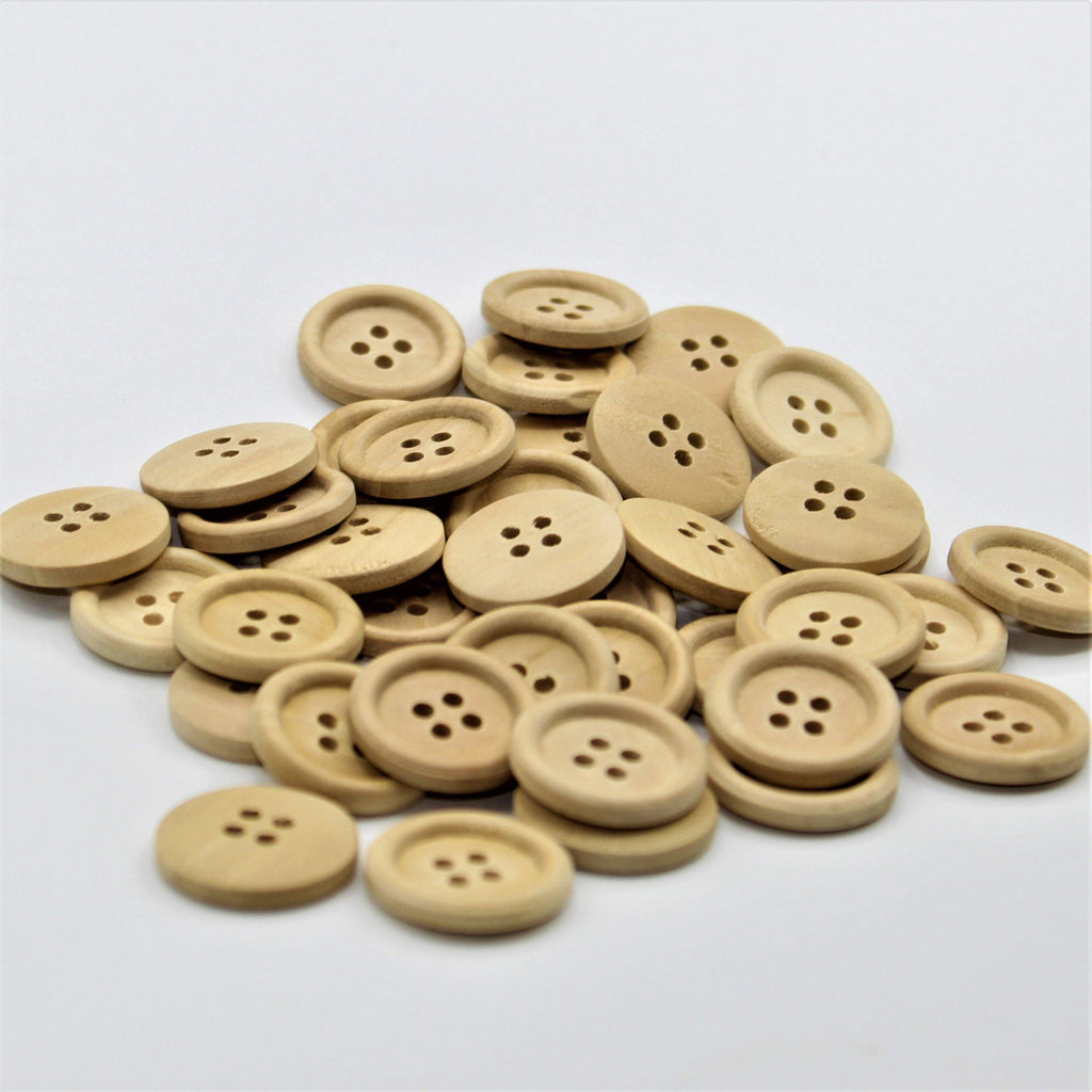 4 Holes Wooden Buttons #KB43000 - ACCESSOIRES LEDUC