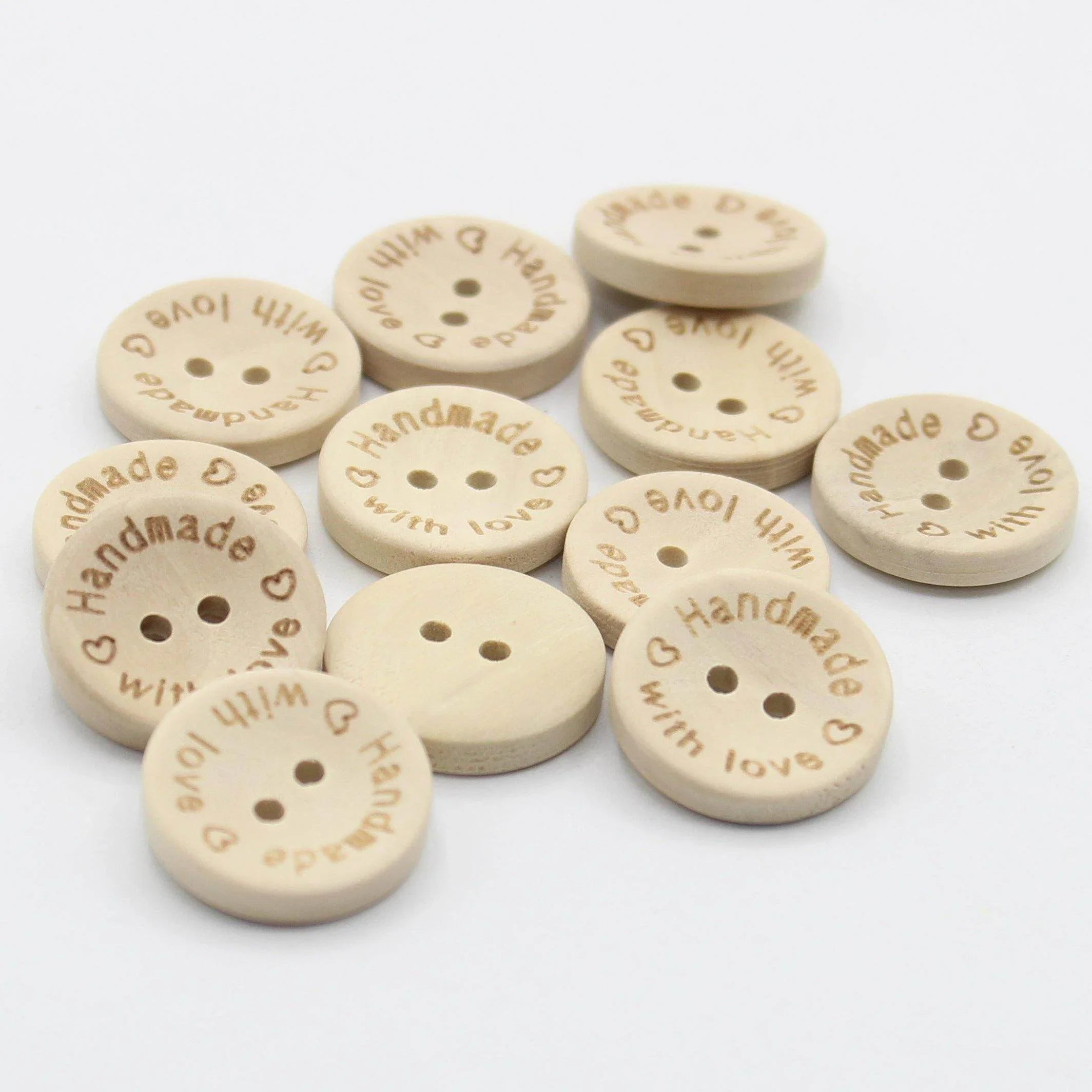 Handmade 🤍 with Love 🤍 Wooden Buttons - ACCESSOIRES LEDUC BV