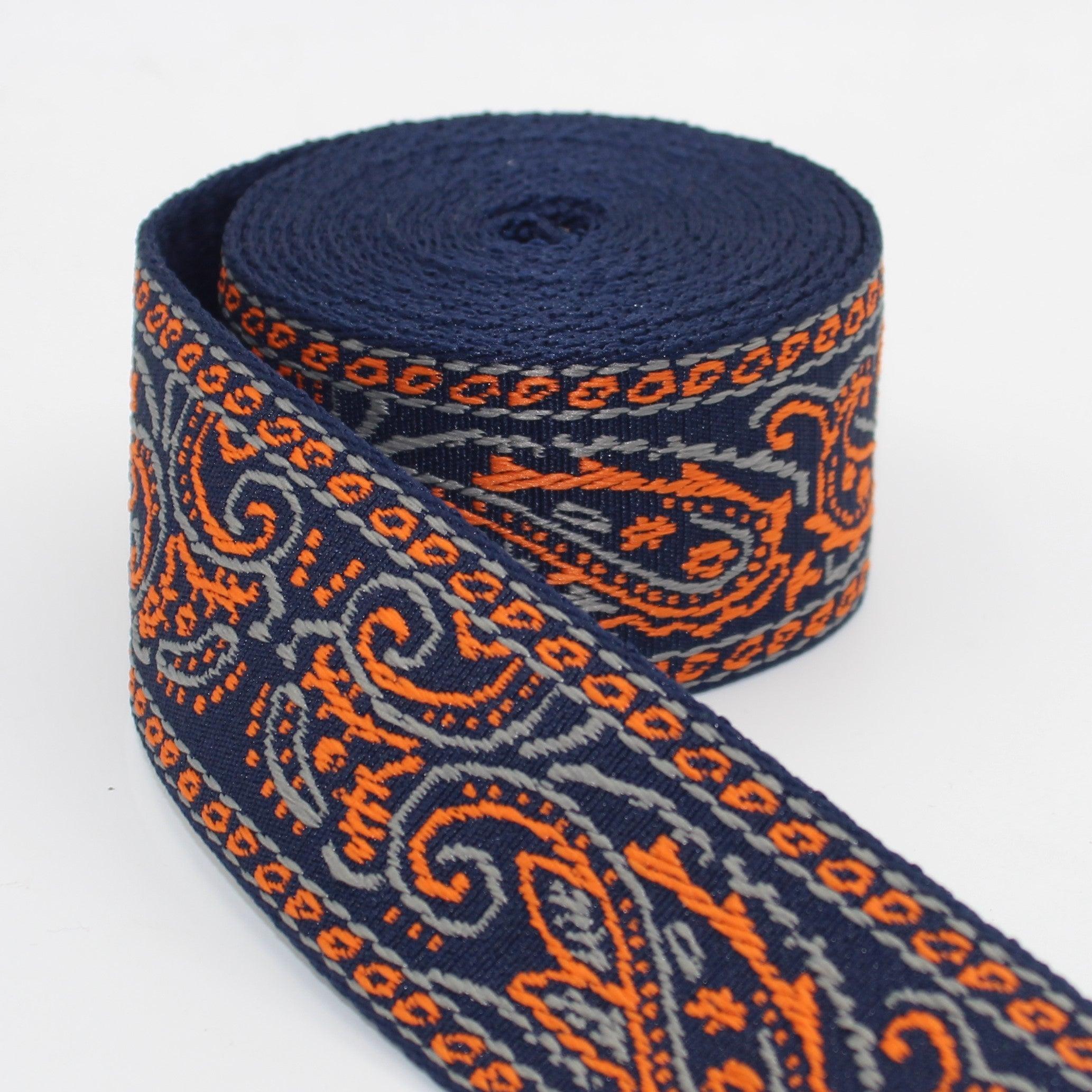 5 Meters Webbing with Paisleys 50mm  #RUB3508 - ACCESSOIRES LEDUC