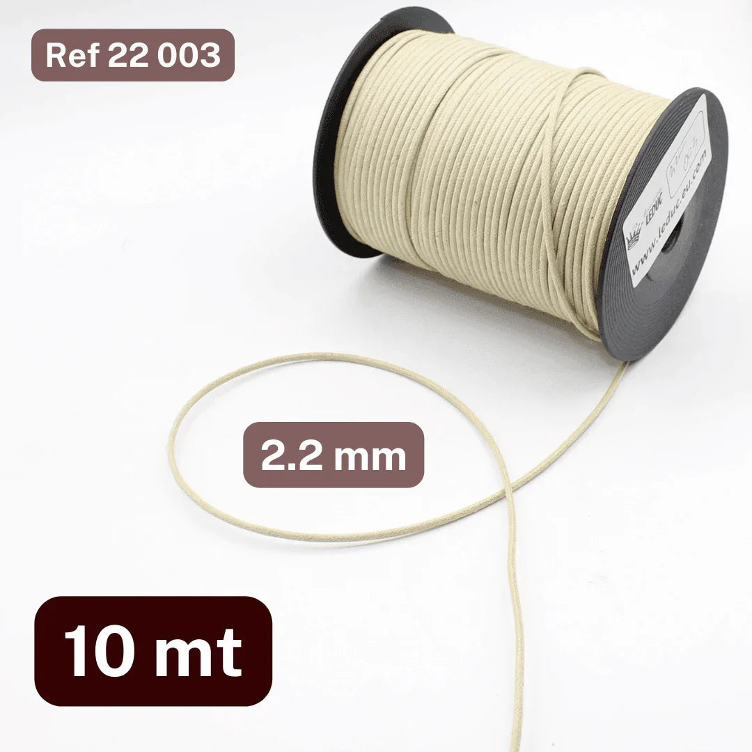 10 meters Waxed Cord 2 or 2.5mm - ACCESSOIRES LEDUC BV