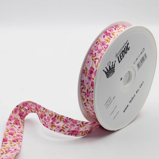 20 meters Floral Cotton Bias Binding (20mm : 20/8/8 prefolded) - ACCESSOIRES LEDUC BV