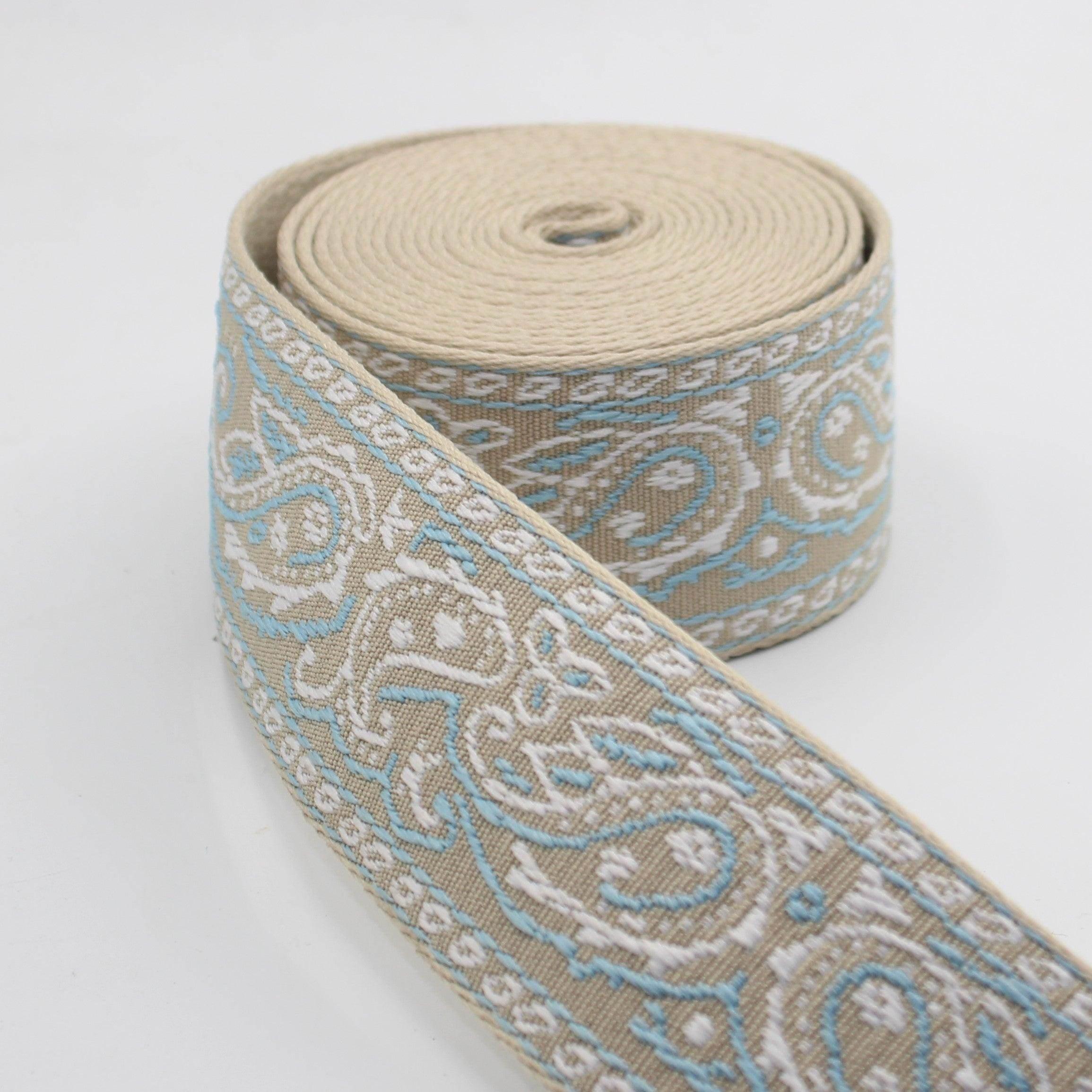 5 Meters Webbing with Paisleys 50mm #RUB3508 - ACCESSOIRES LEDUC BV