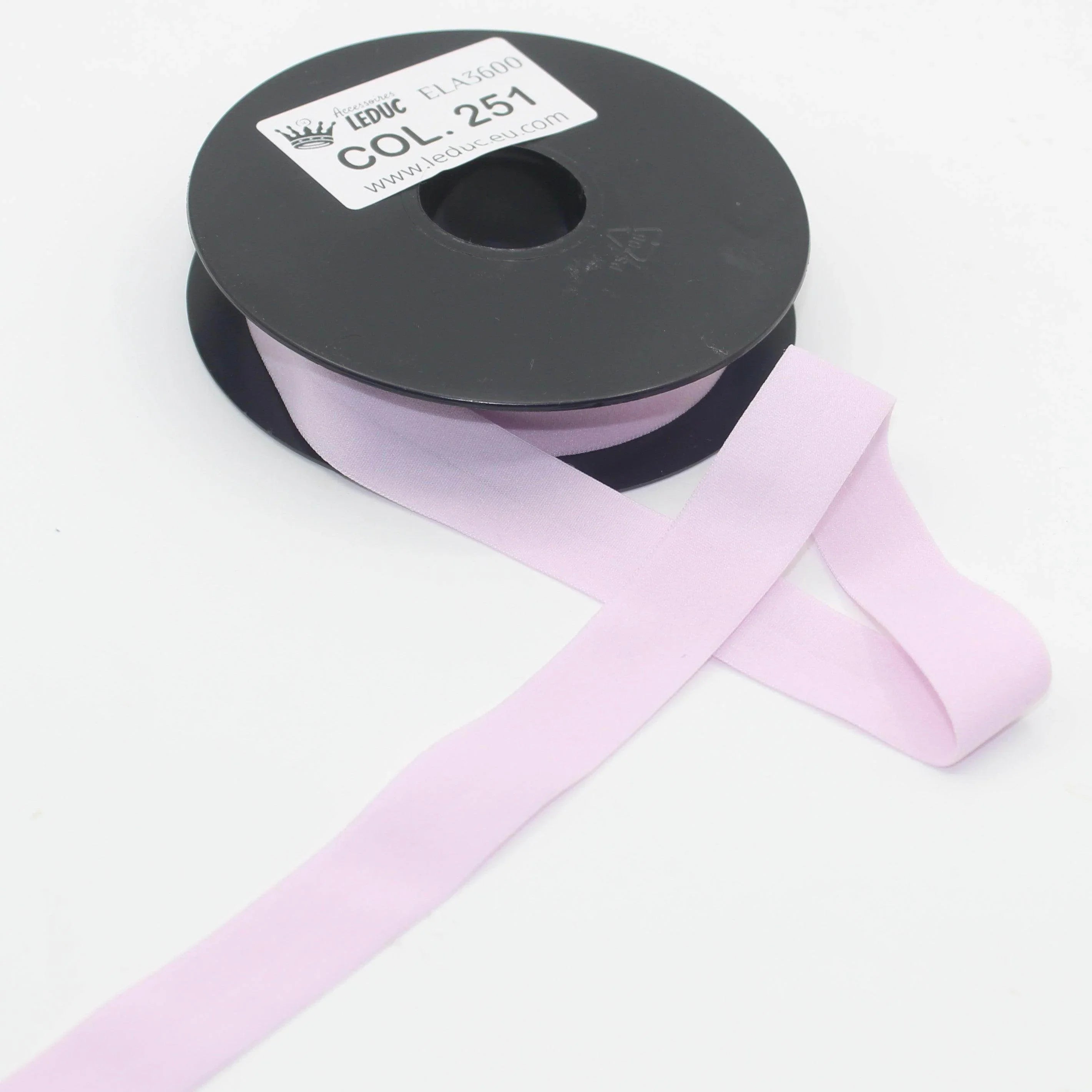 10mt Soft Elastic Bias Binding in Polyester 18mm prefolded #ELA3600 - ACCESSOIRES LEDUC BV