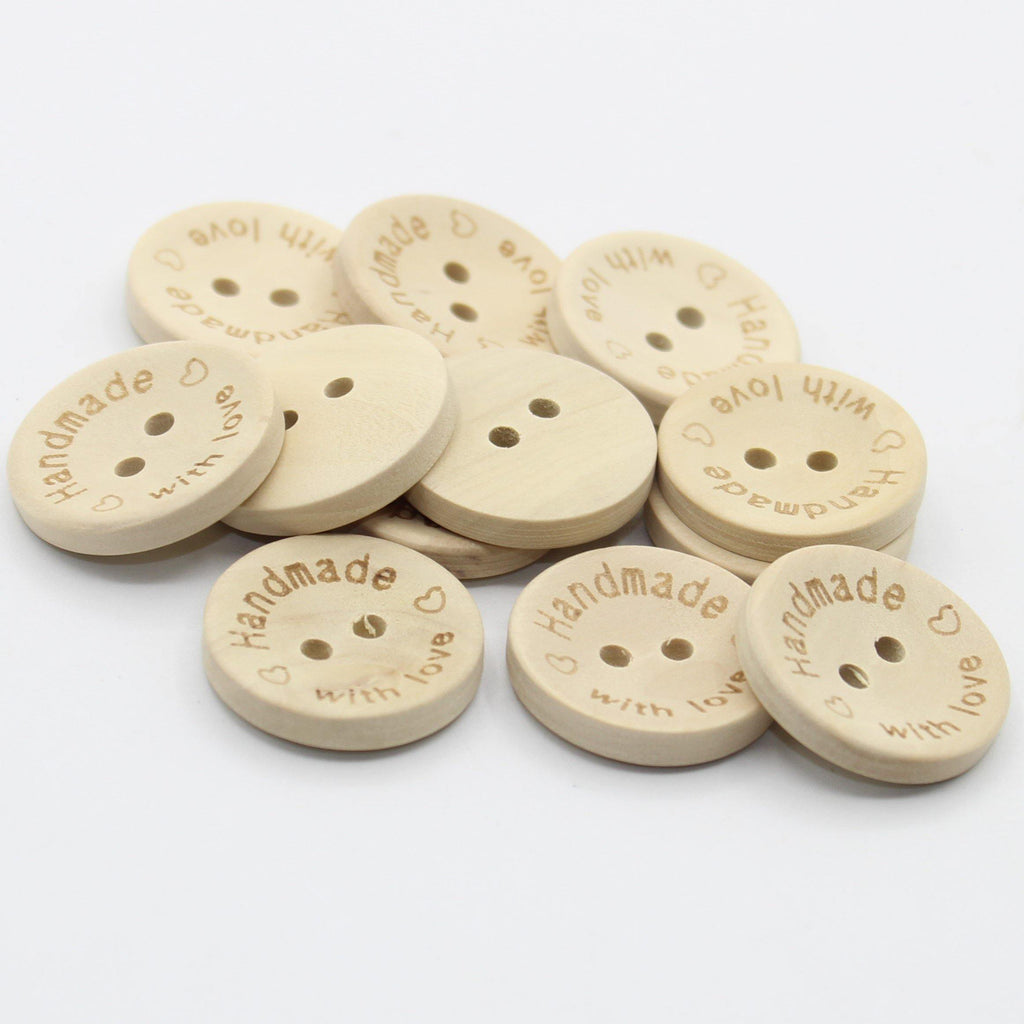 Handmade 🤍 with Love 🤍 Wooden Buttons - ACCESSOIRES LEDUC