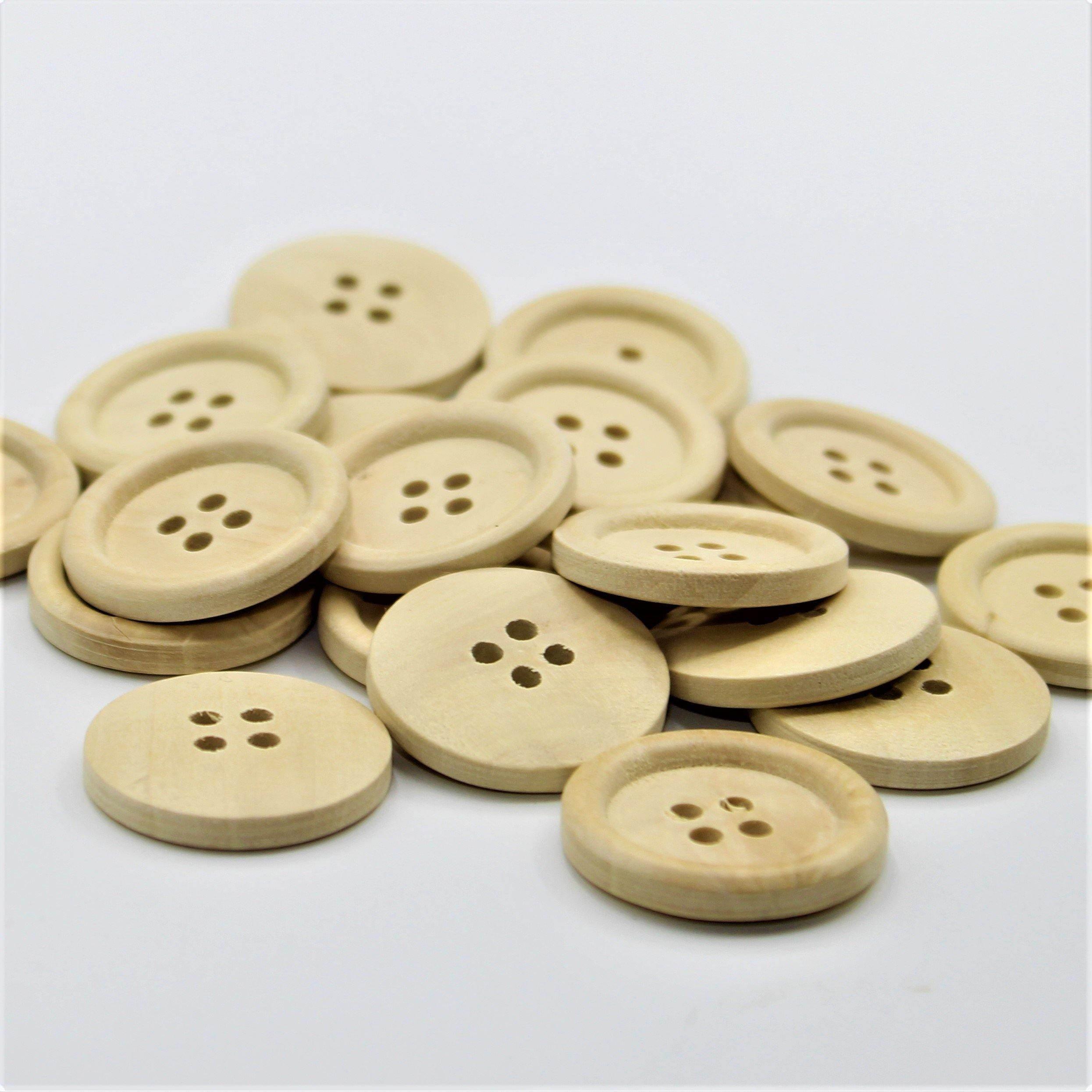 4 Holes Wooden Buttons #KB43000 - ACCESSOIRES LEDUC BV