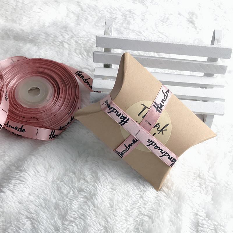 22 meters Roll of Satin Tape 10mm Labels , Printed "Handmade" - ACCESSOIRES LEDUC