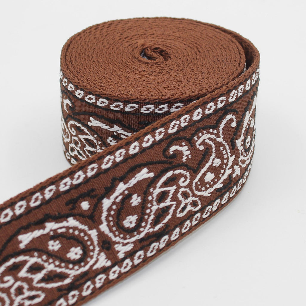 5 Meters Webbing with Paisleys 50mm  #RUB3508 - ACCESSOIRES LEDUC