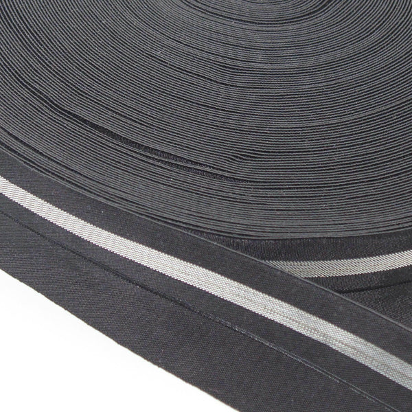 5 METERS - 40mm Prefolded Elastic with Lurex Stripe #ELA2066 - ACCESSOIRES LEDUC BV