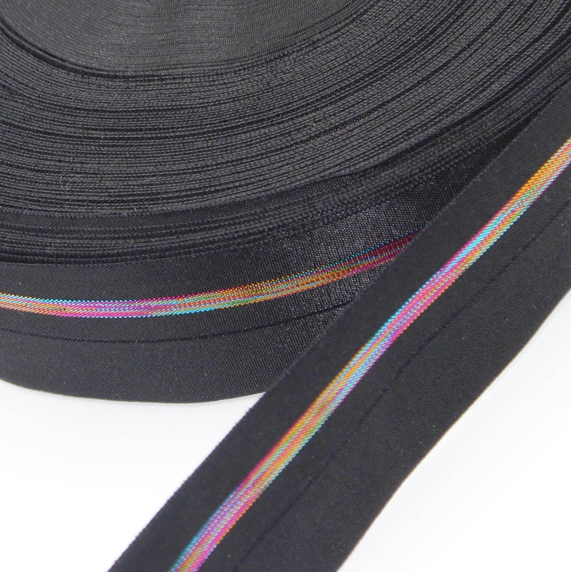 5 METERS - 40mm Prefolded Elastic with Lurex Stripe #ELA2066 - ACCESSOIRES LEDUC BV