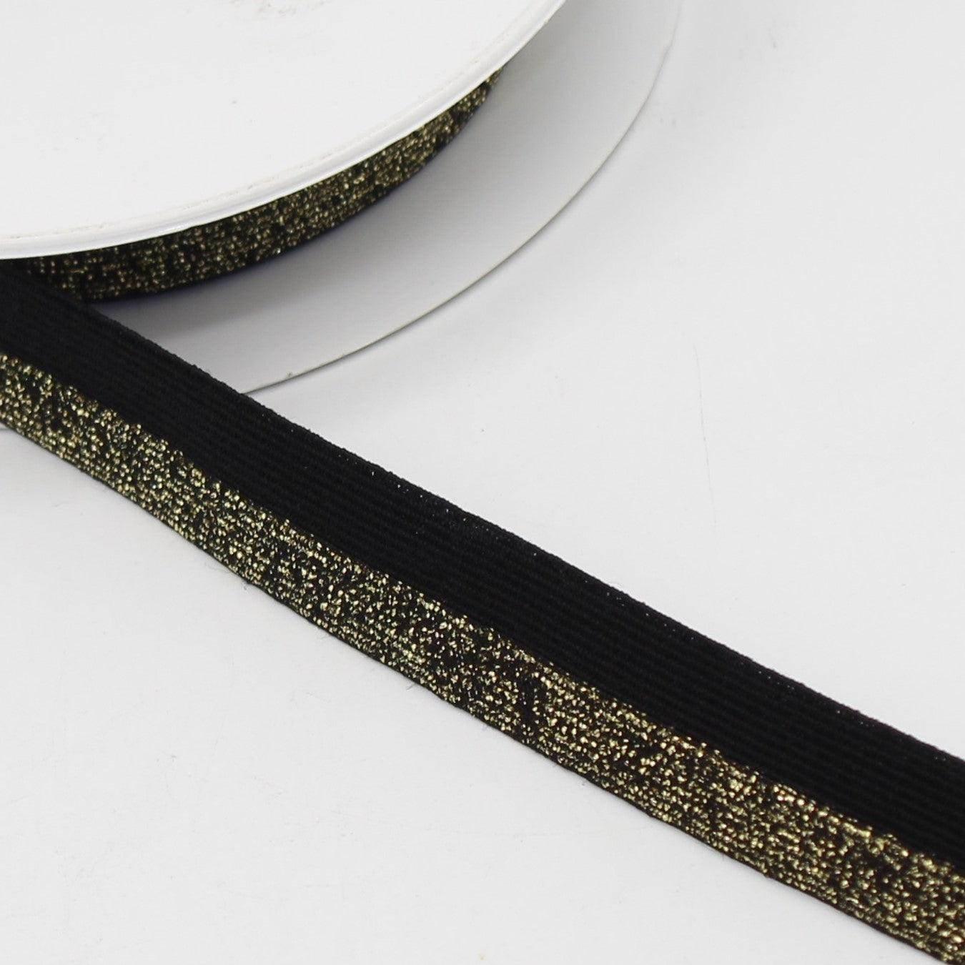 10 meters Prefolded Elastic 18mm with Lurex #ELA900 - ACCESSOIRES LEDUC BV