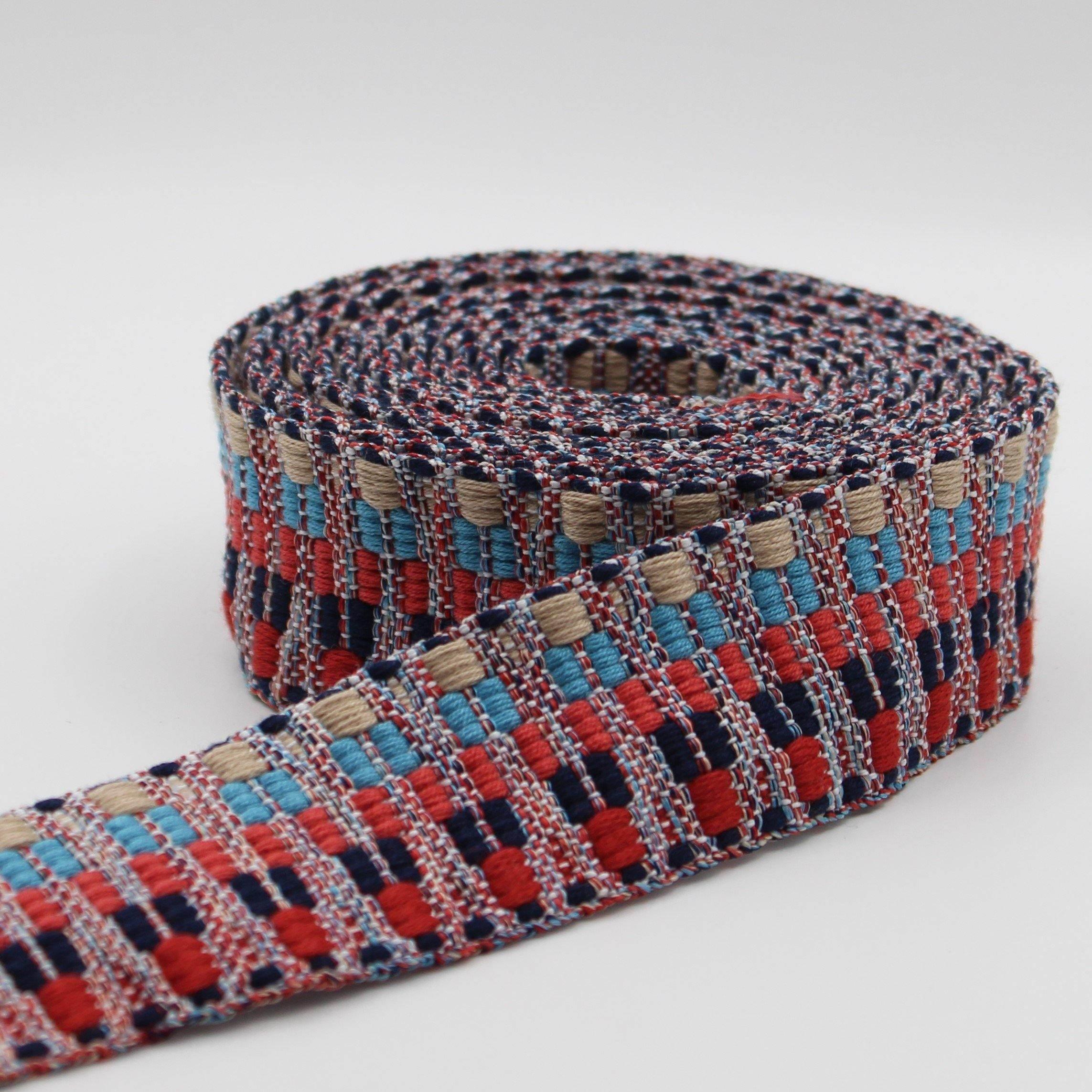 5 meters Ethnic Zig Zag Webbing 38mm #RUB1936 - ACCESSOIRES LEDUC BV