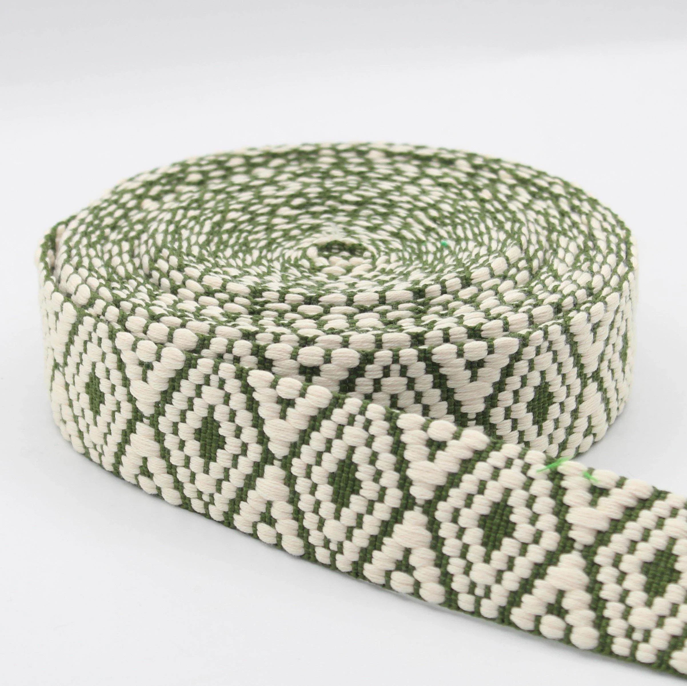 5 meters 38mm Bicolor Ethnic Webbing #RUB1970 - ACCESSOIRES LEDUC BV