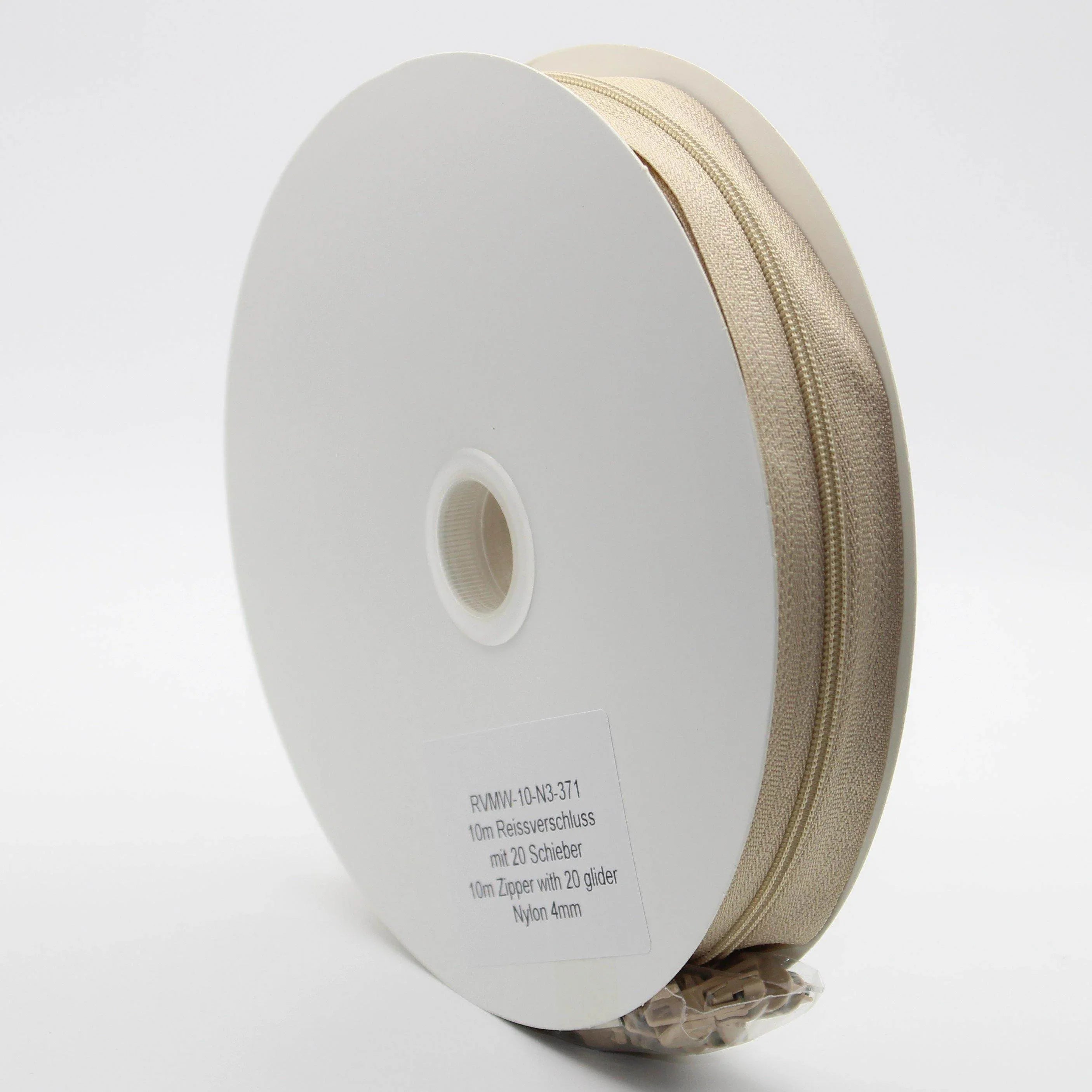 10 METERS Zipper with 20 Gliders - Nylon 4mm - ACCESSOIRES LEDUC BV