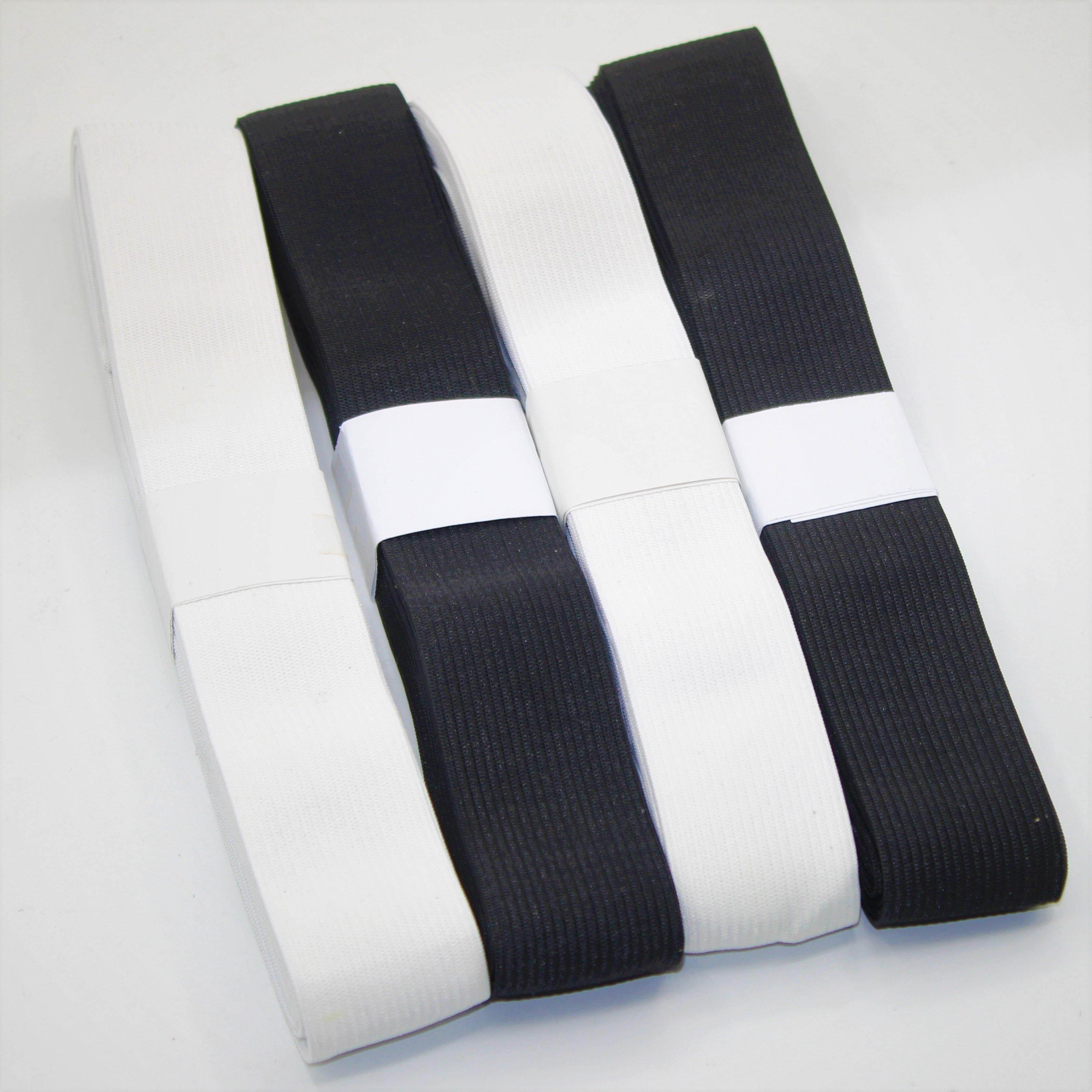 4 meters of Elastics Black / White - ACCESSOIRES LEDUC BV