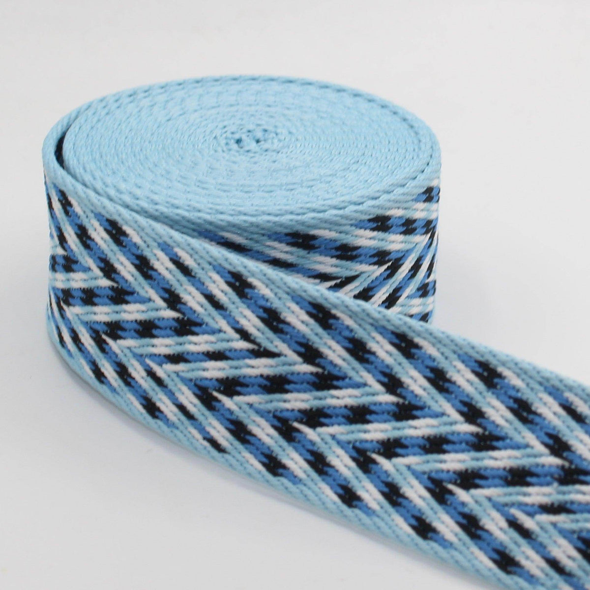 5 meters Webbing with Multicolored Braided Patterns 50mm #RUB3518 - ACCESSOIRES LEDUC