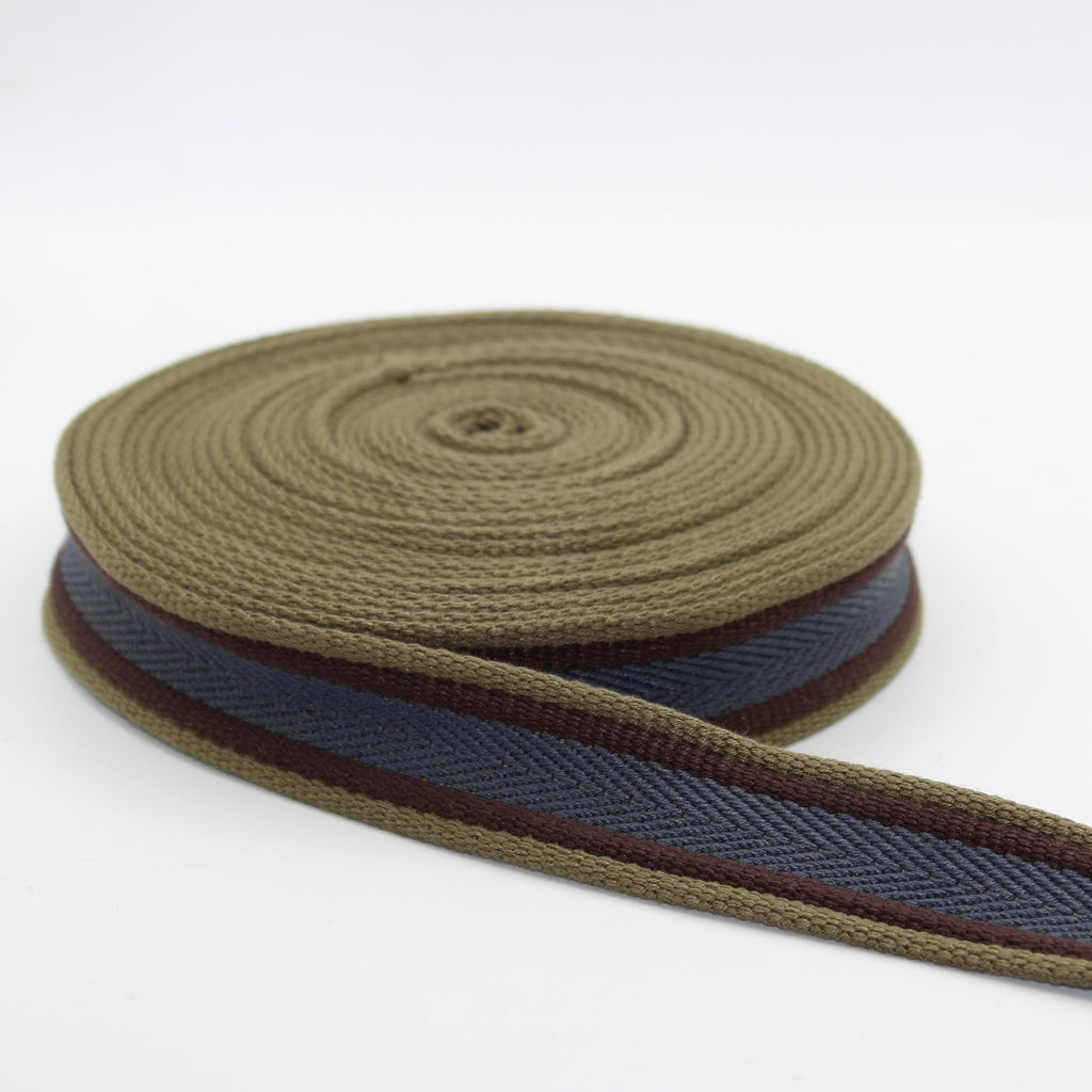5 meters 30mm Old College Striped Webbing #RUB1989 - ACCESSOIRES LEDUC