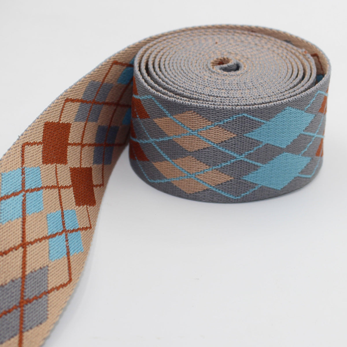 5 Meters Webbing with Geometric Retro Diamond 50mm #RUB3515 - ACCESSOIRES LEDUC