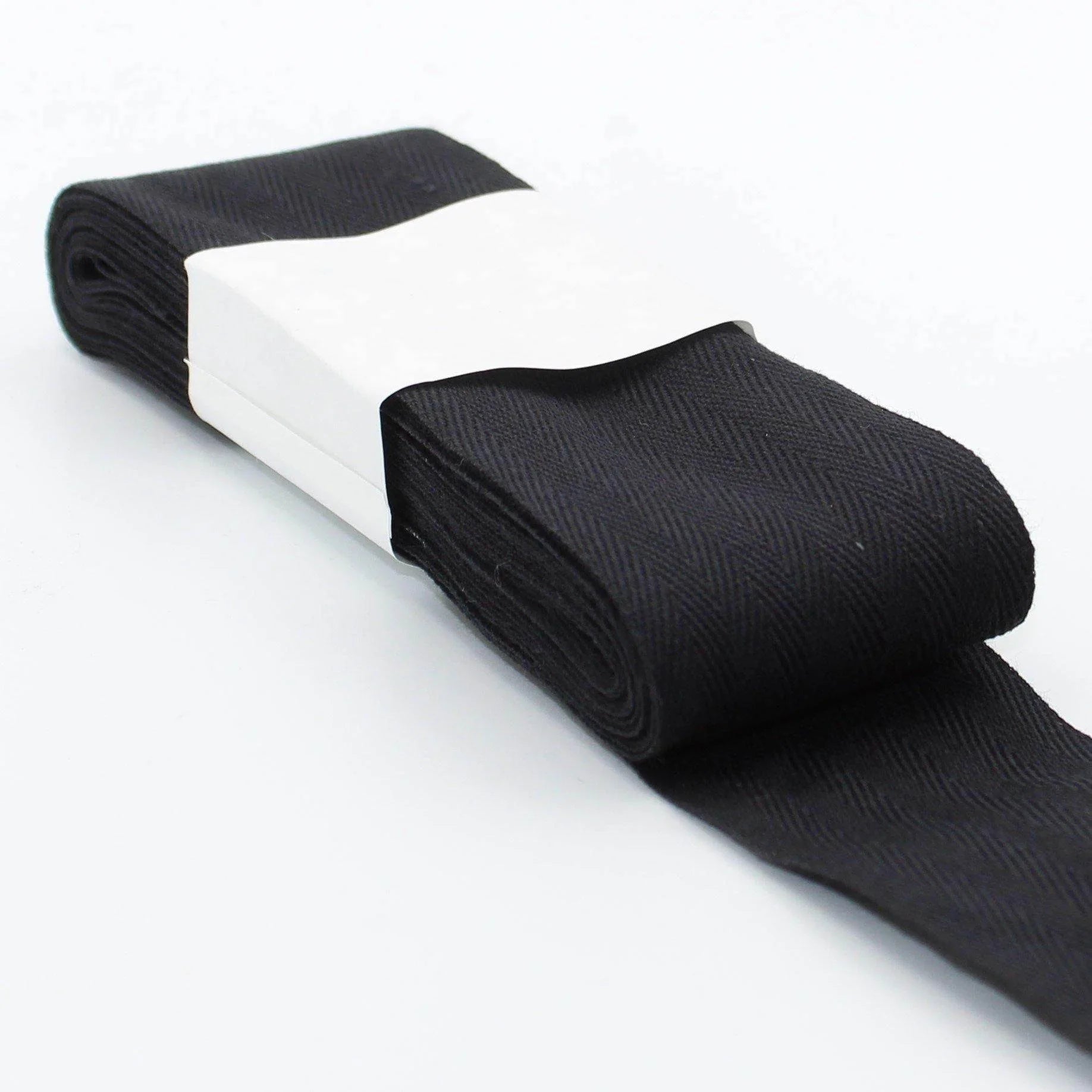 5 Meters Herringbone Tape 100% Cotton White Black or Ecru - ACCESSOIRES LEDUC BV