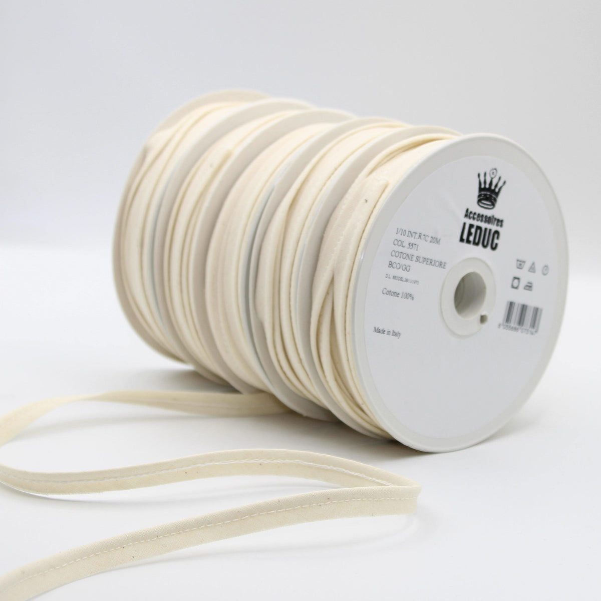 100MT - COTTON PIPING / 10mm (8+2mm) - ACCESSOIRES LEDUC BV