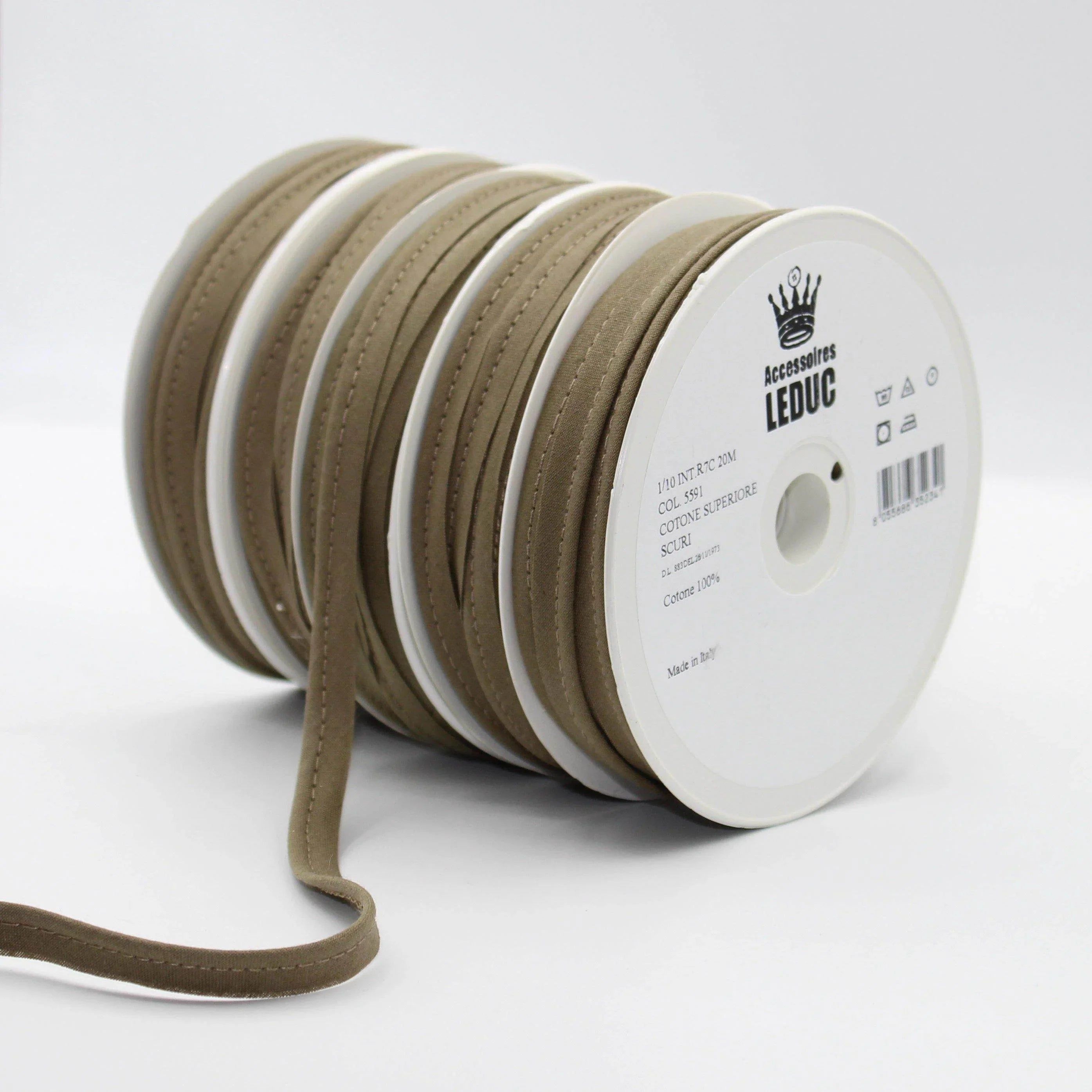 100MT - COTTON PIPING / 10mm (8+2mm) - ACCESSOIRES LEDUC BV